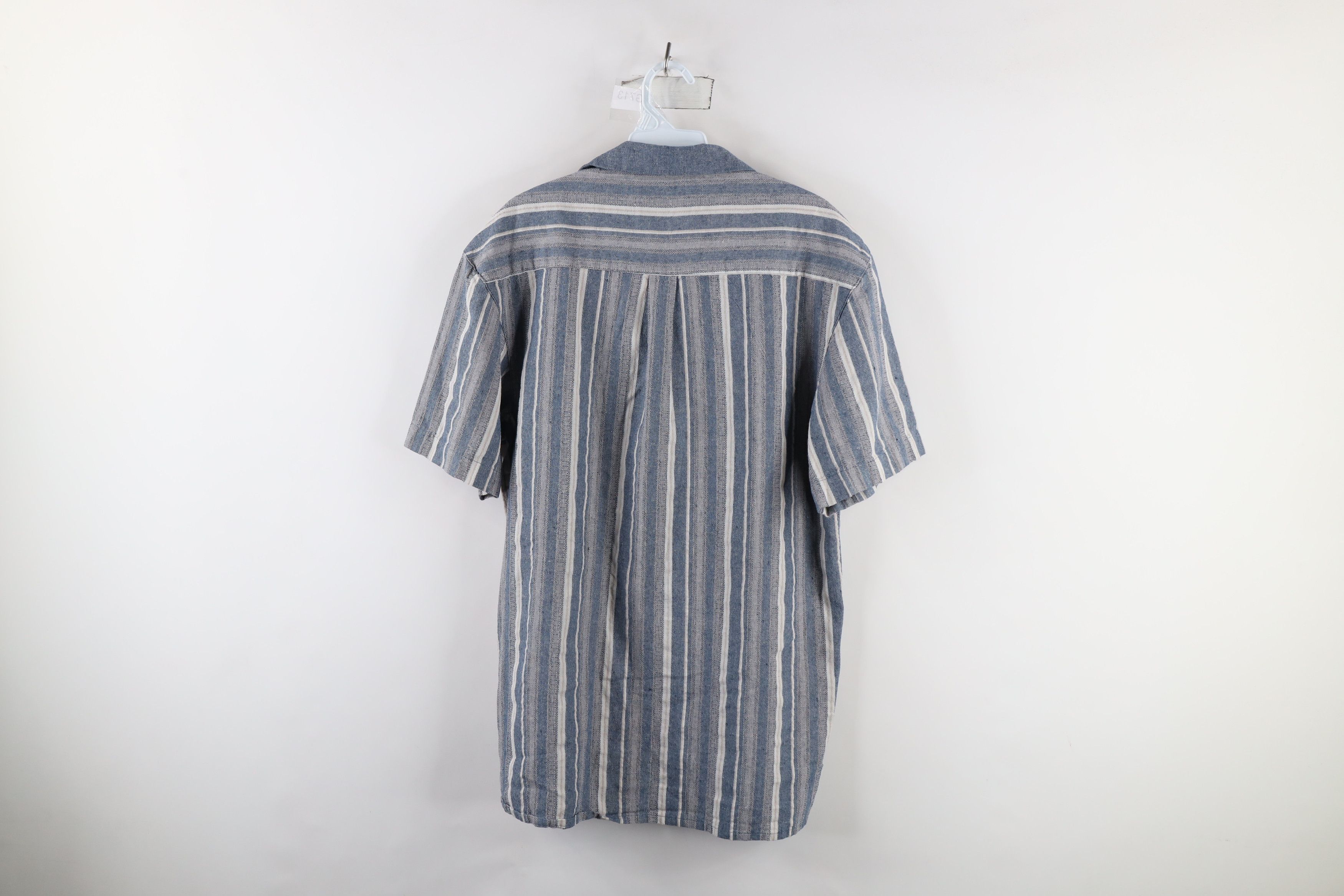 Vintage Vintage 90s Streetwear Linen Blend Camp Collar Button Shirt Size US L / EU 52-54 / 3 - 7 Thumbnail