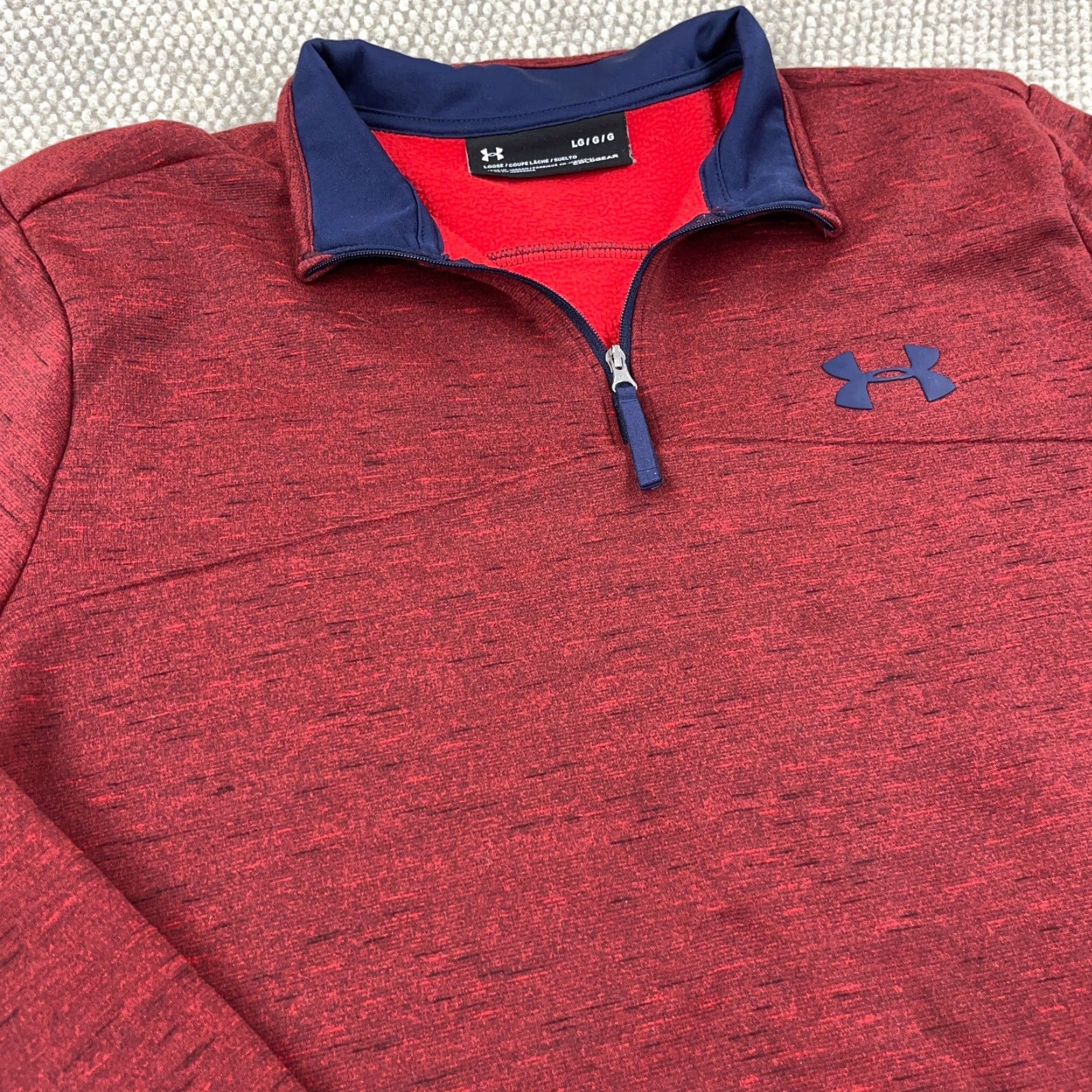 Under Armour Under Armour Sweatshirt Men Large Red Pullover Zip Mock Neck Golf Heather Size US L / EU 52-54 / 3 - 3 Thumbnail