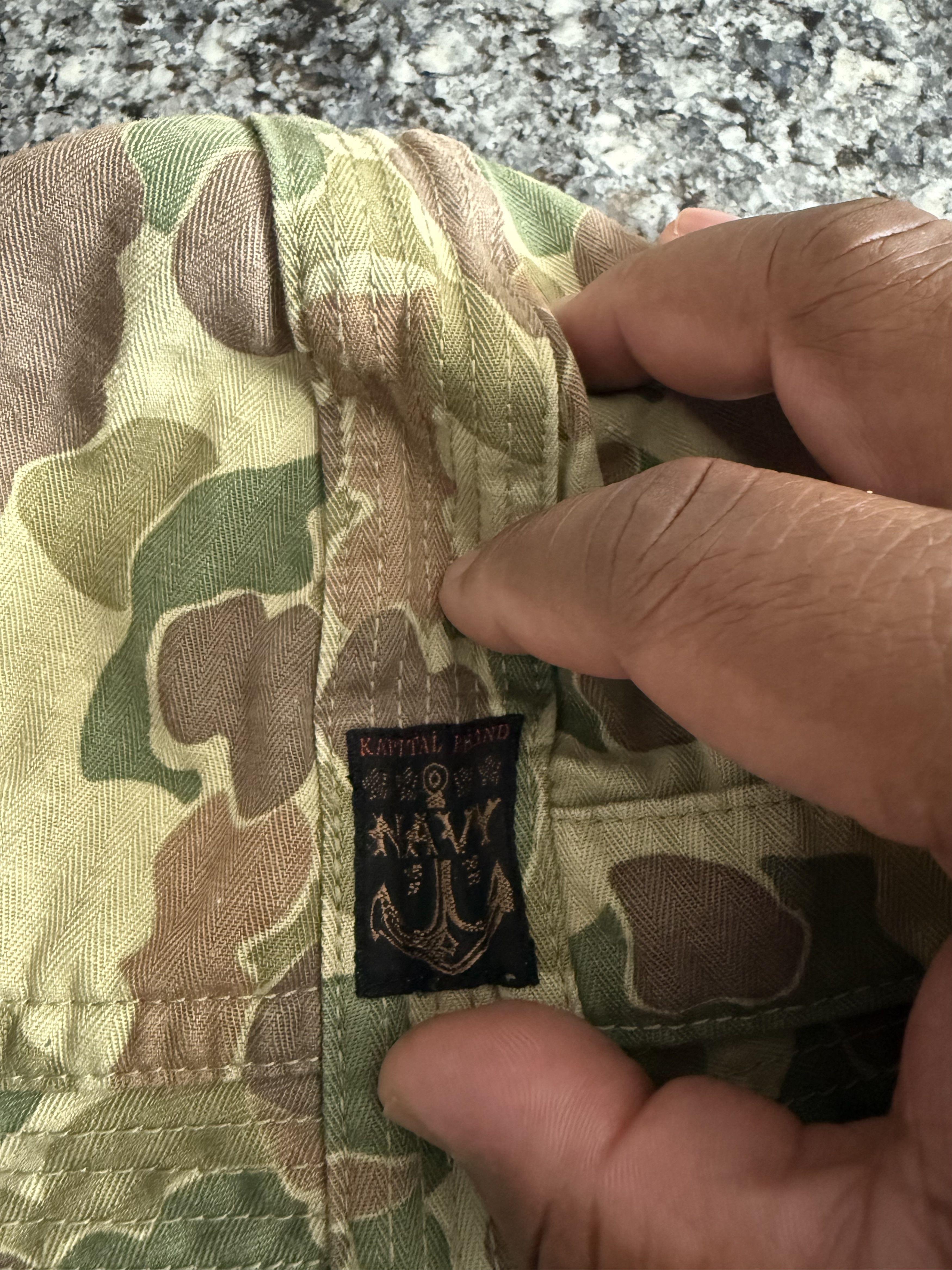 Kapital Kapital Camouflage Herringbone Radio Tulip Bucket Hat Size ONE SIZE - 3 Thumbnail