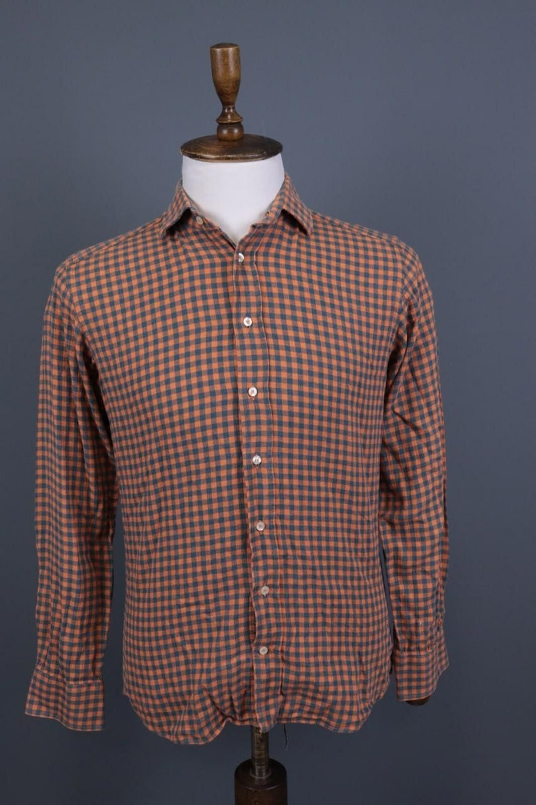 Etro Etro Milano Brown Check Button Down Shirt Size 39 Size US M / EU 48-50 / 2 - 1 Thumbnail