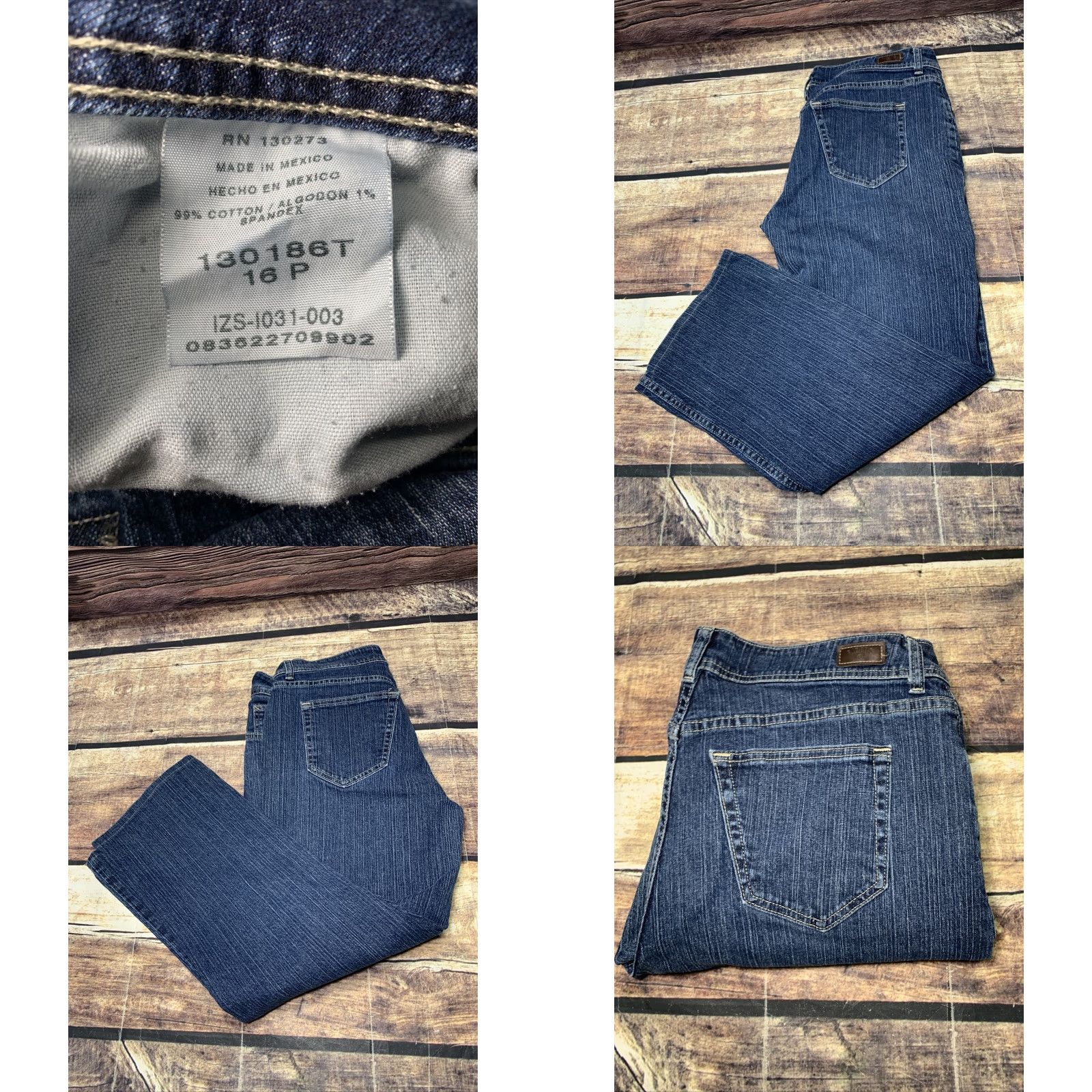 Lee Lee Riders Women's Blue Jeans Straight Leg Jean 16P 34 x 27 Stretch Size 38" / US 16 / IT 52 - 8 Thumbnail