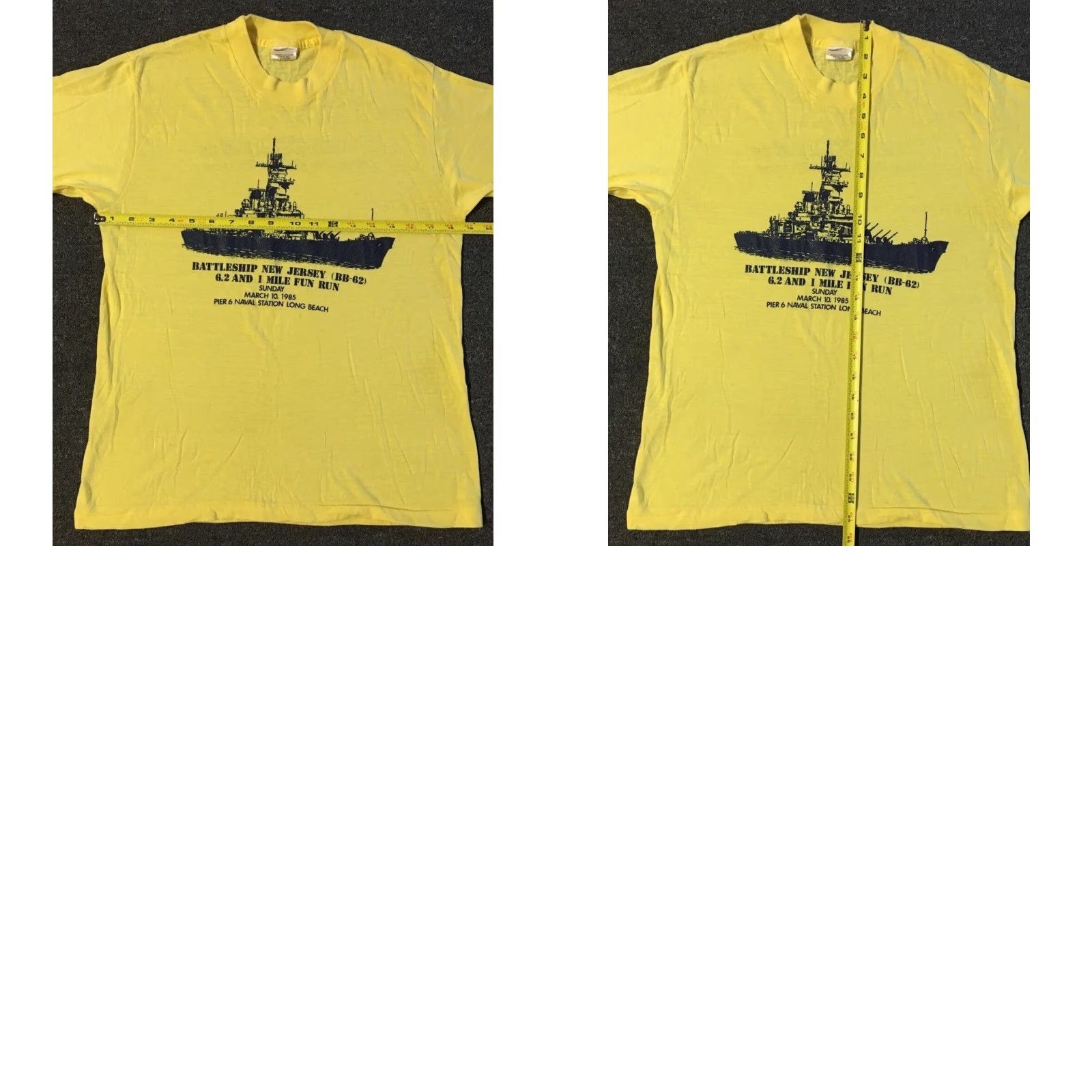 Vintage Vtg 80s US Navy Battleship New Jersey Marathon Shirt S Military Army Ship Grunge Size US S / EU 44-46 / 1 - 8 Thumbnail