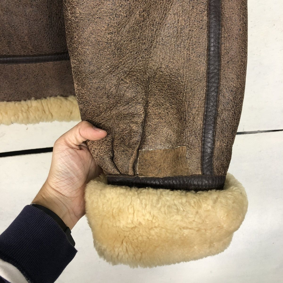 Vintage 🔥VINTAGE GENUINE LEATHER SHEARLING B-3 JACKET AIR FORCE Size US L / EU 52-54 / 3 - 17 Thumbnail