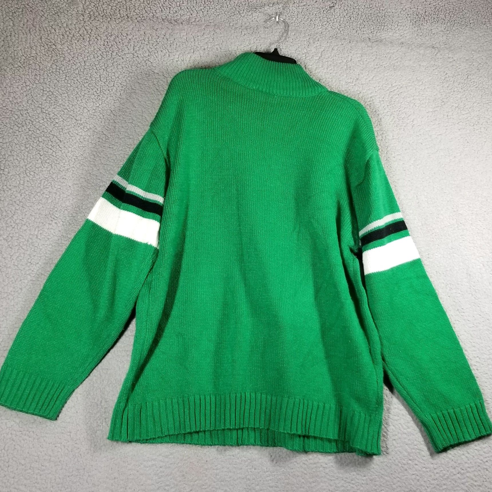 Southpole VINTAGE Southpole Men's Sweater Knit Pullover Mock Neck Striped Green All Seasons 90s Streetwear Size US M / EU 48-50 / 2 - 3 Thumbnail