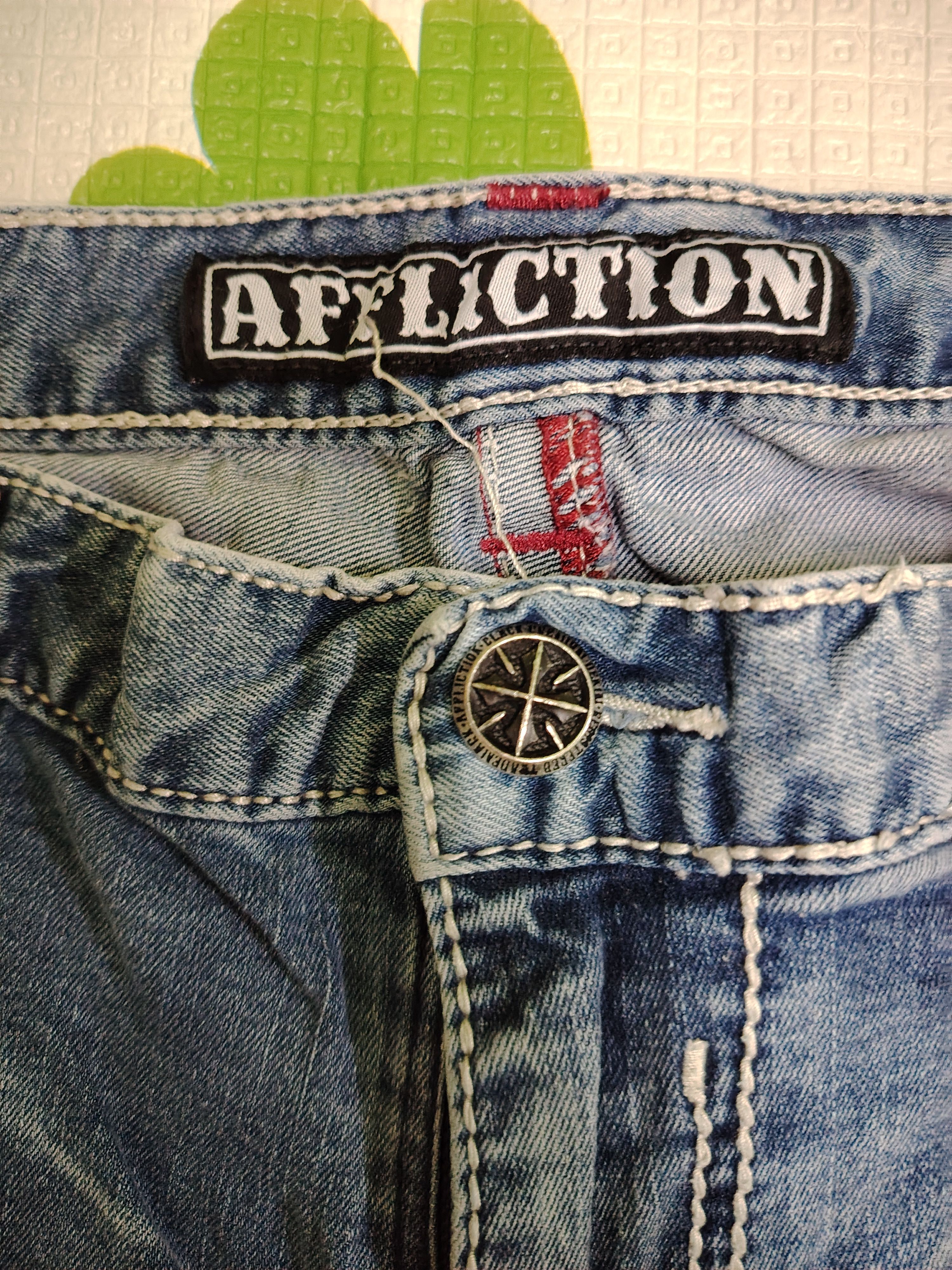 Affliction VINTAGE BLACK PREMIUM AFFLICTION "ACE" JEANS Size US 36 / EU 52 - 10 Thumbnail
