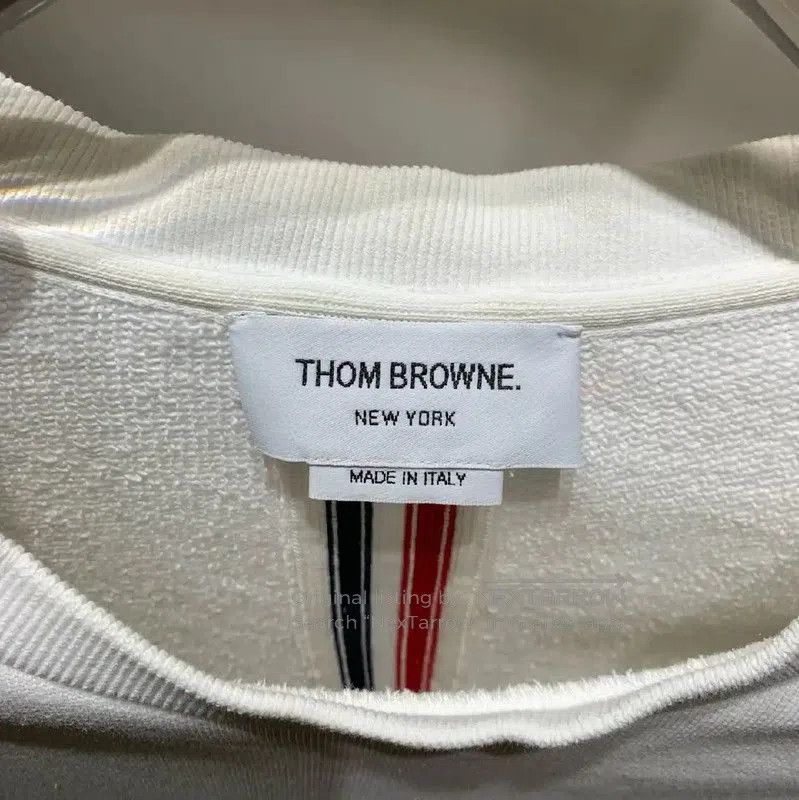 Thom Browne Thom Browne White Cotton Men's Sweatshirt . Size US M / EU 48-50 / 2 - 5 Thumbnail