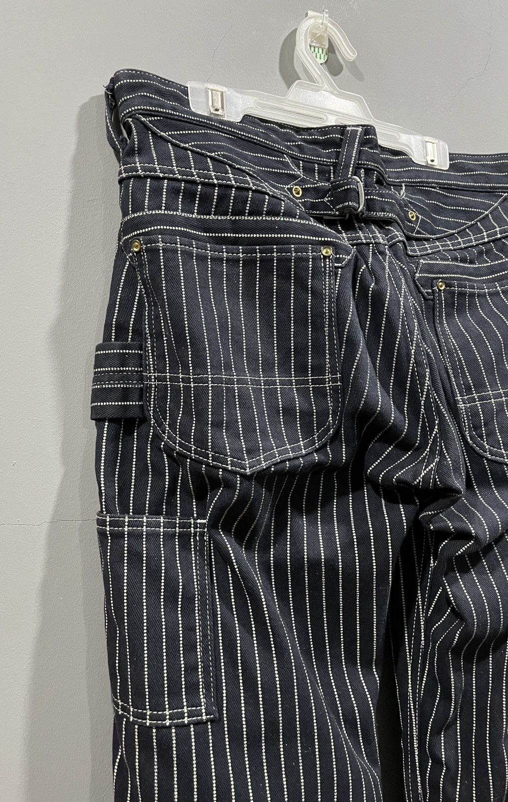 Vanson Leathers Vanson Leather Wabash Stripe Buckle Back Carpenter Pants Size US 31 - 14 Thumbnail