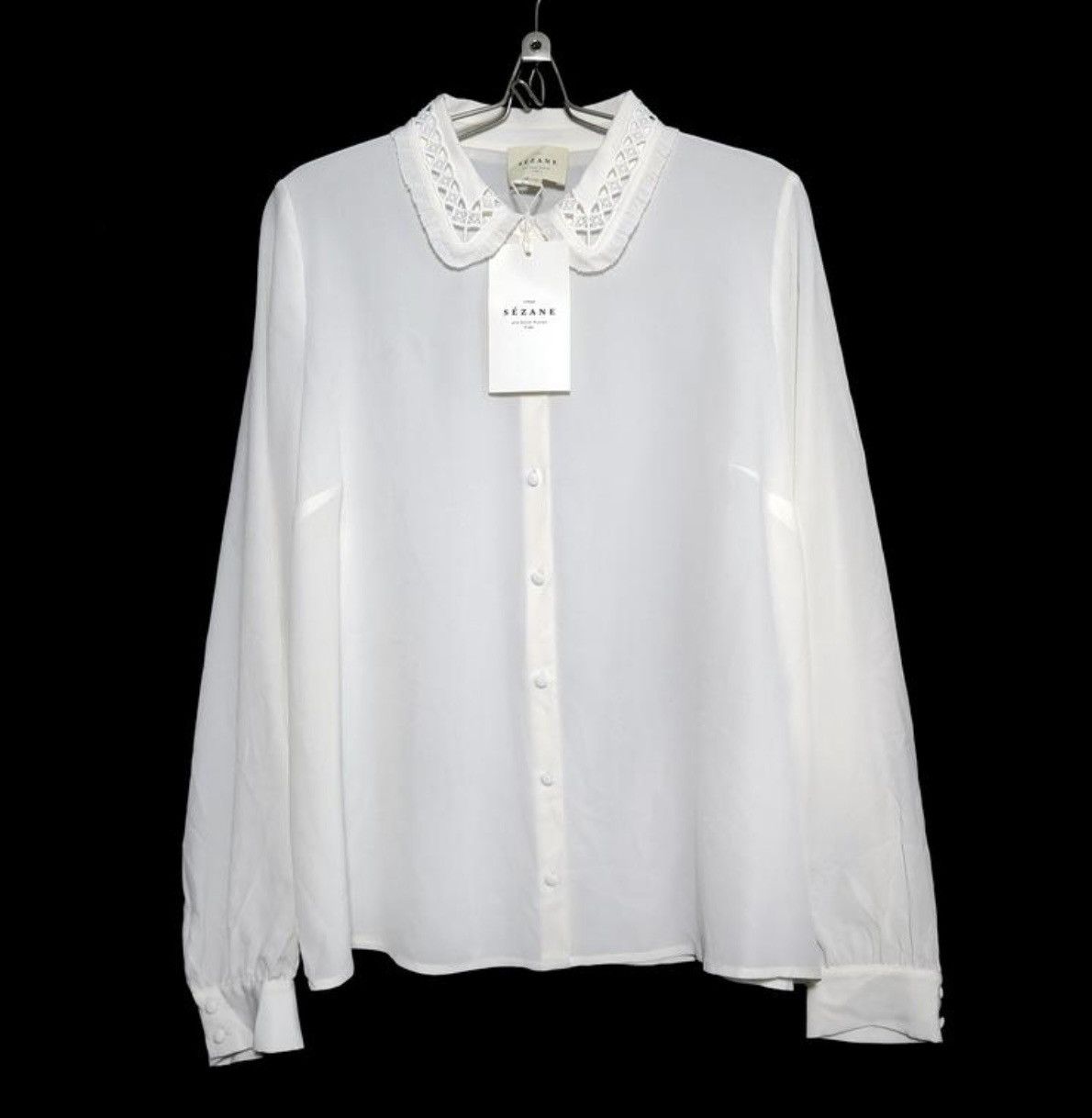 Designer × Sezane Sezane NWT oldmoney style 100% silk blouse shirt Size M / US 6-8 / IT 42-44 - 5 Thumbnail