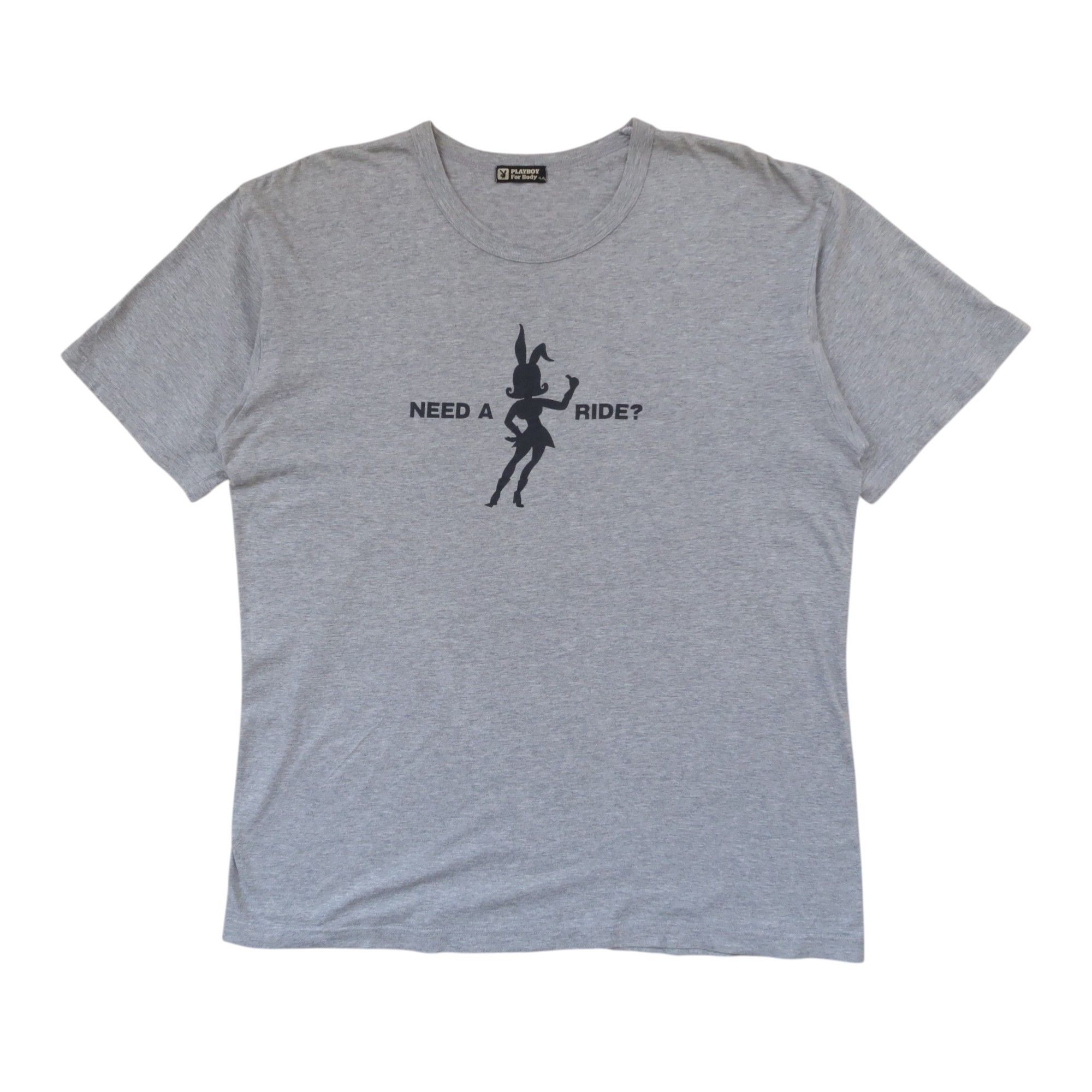 Japanese Brand 1980s Playboy for Body "Need a Ride" Sexy Girl T-Shirt Size US L / EU 52-54 / 3 - 1 Thumbnail