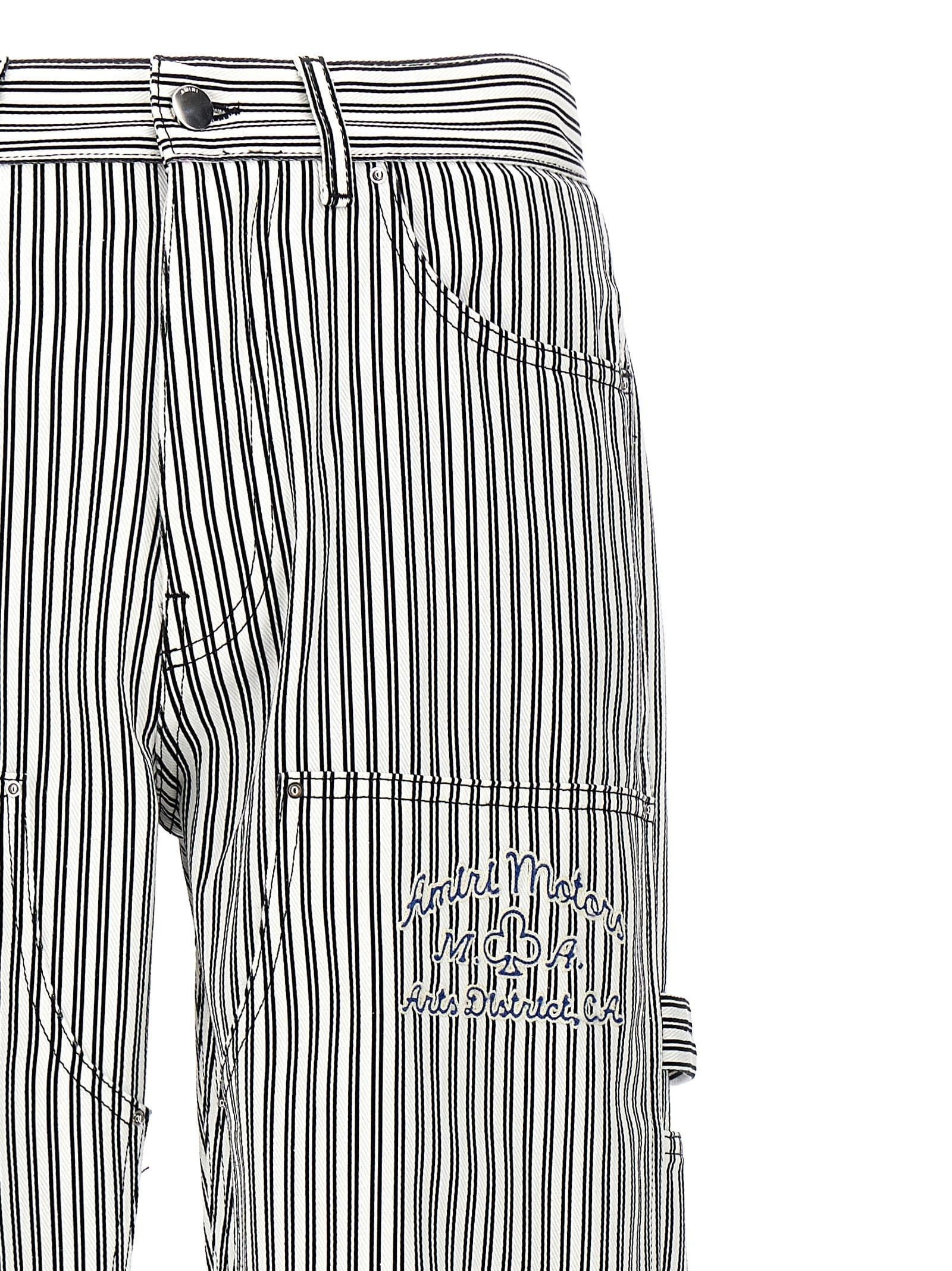Amiri o1y0525 Logo Cargo Pant in White/Black Size US 32 / EU 48 - 2 Thumbnail