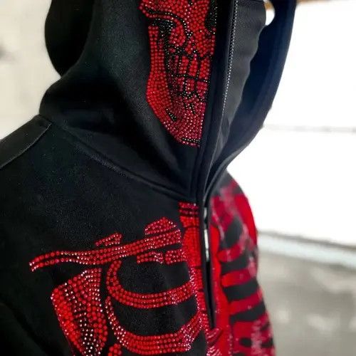 Other Long Sleeve Rhinestone Skeleton zip up hoodie Size US L / EU 52-54 / 3 - 3 Thumbnail