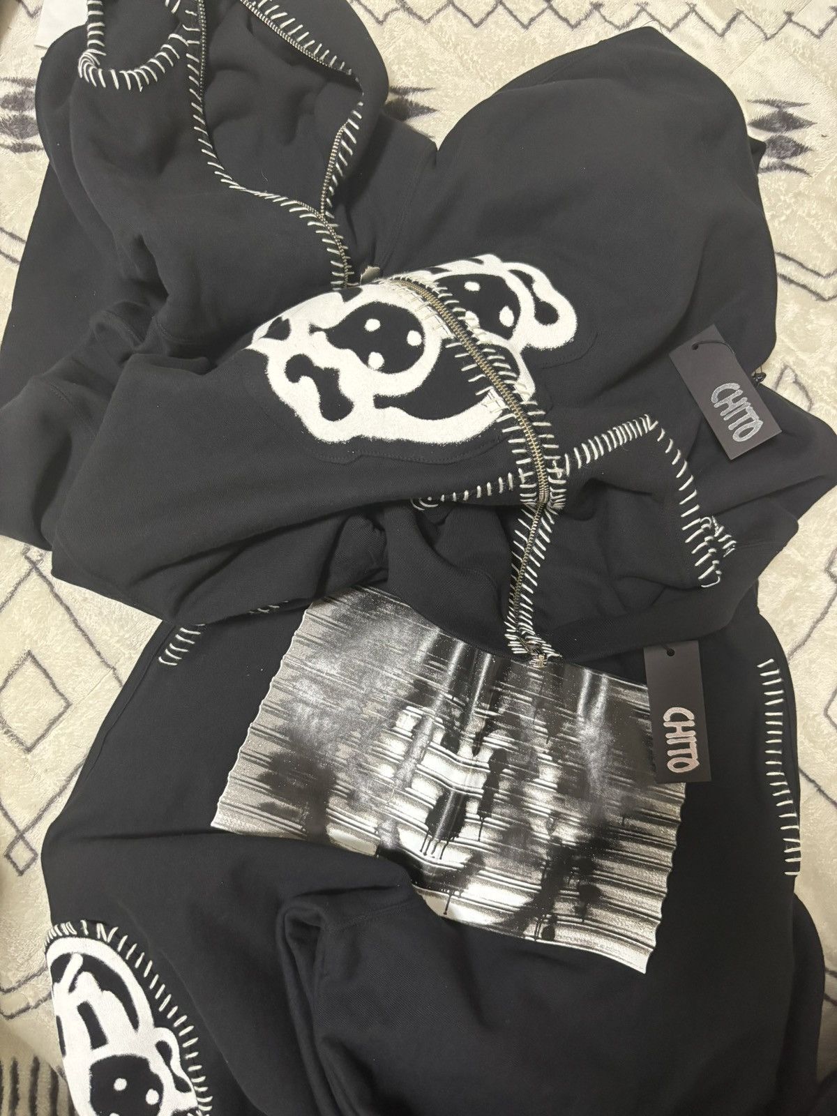 Chito CHITO Hand-Stitched Hoodie + Sweatpants Set Size US S / EU 44-46 / 1 - 1 Thumbnail