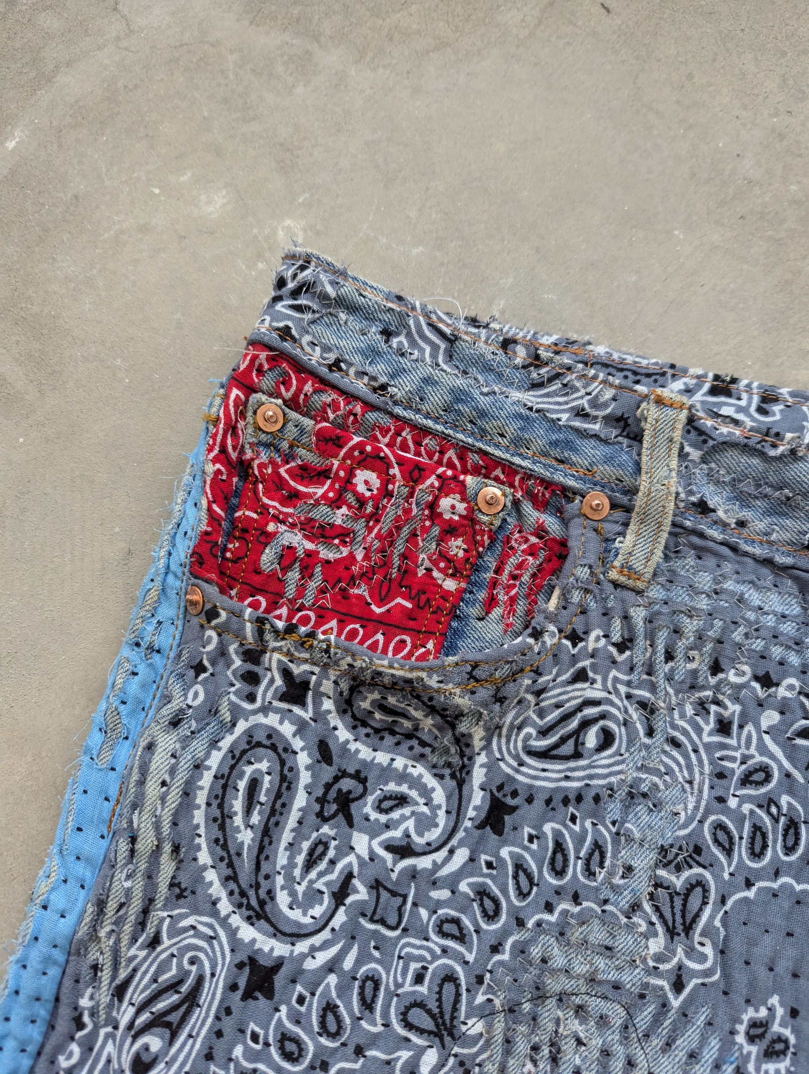 Levi's 1/1 World Levis 501 Uroboros Kofu Reconstructed Handmade Size US 35 - 9 Thumbnail