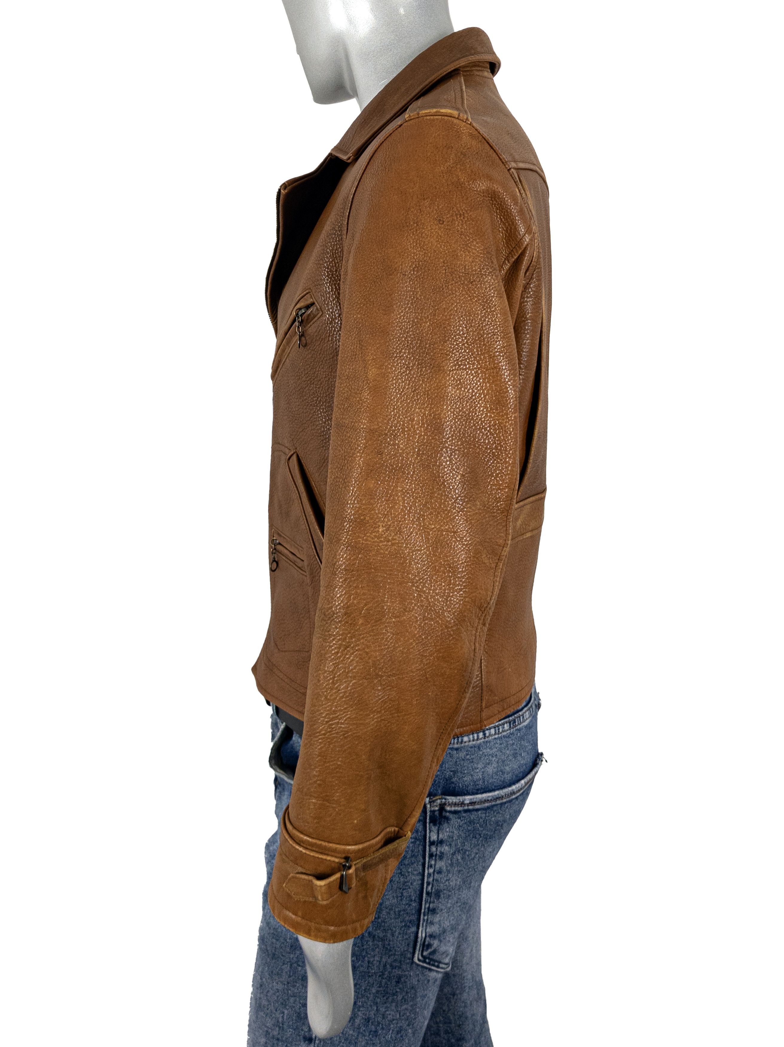 Vintage 90s Polo Ralph Lauren Leather Biker Jacket J 24 Type