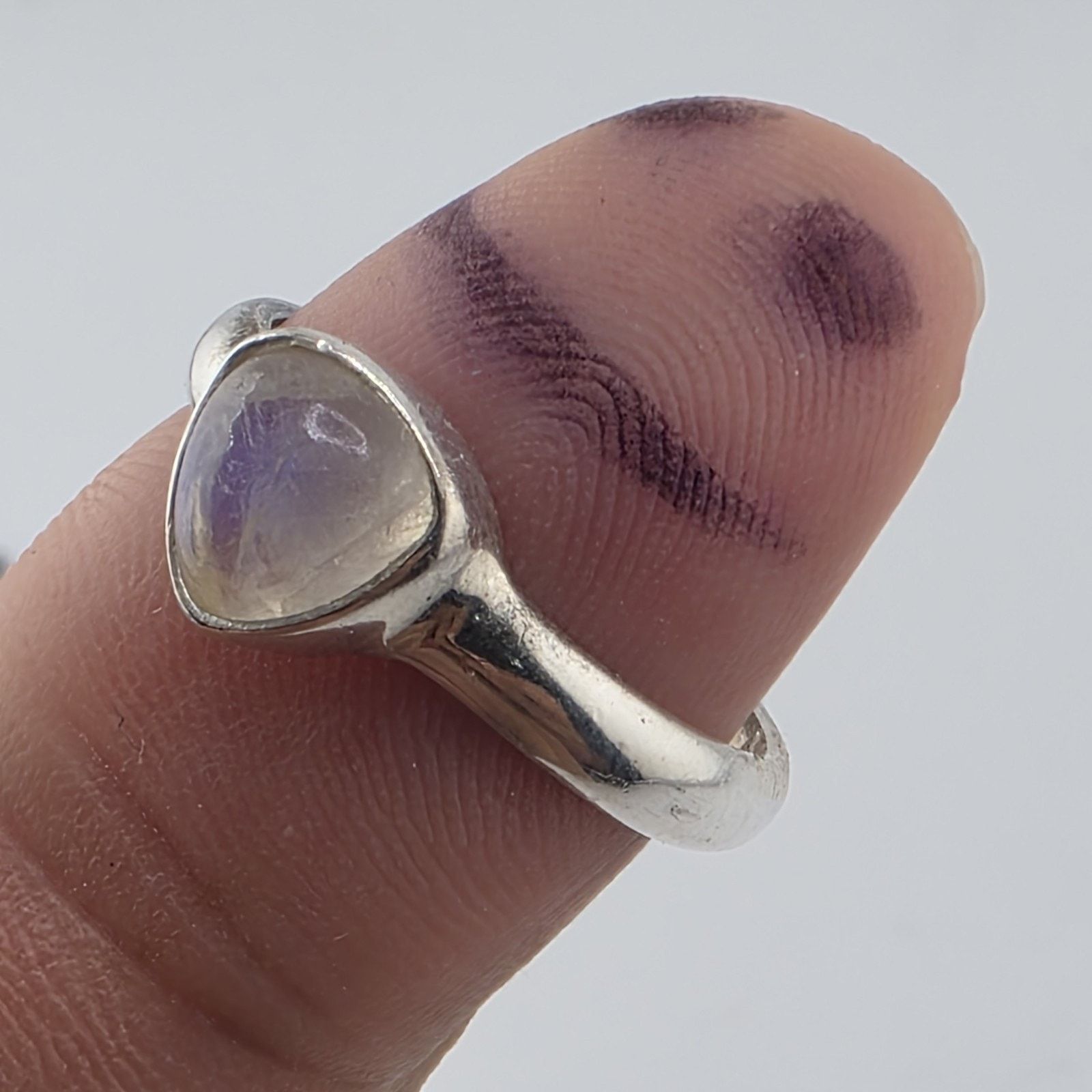 Other Sterling Silver Moonstone Ring 10 Teardrop Natural Stone Size ONE SIZE - 3 Thumbnail