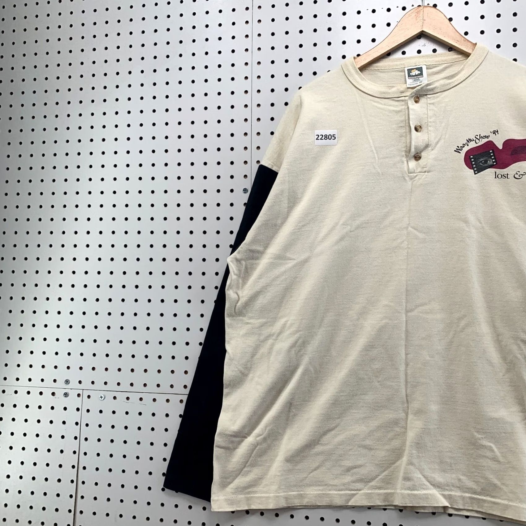 Vintage VINTAGE WAA-MU Show Henley Shirt Beige Long Sleeve Lost & Found Mens 2XL 1994 Size US XL / EU 56 / 4 - 4 Thumbnail