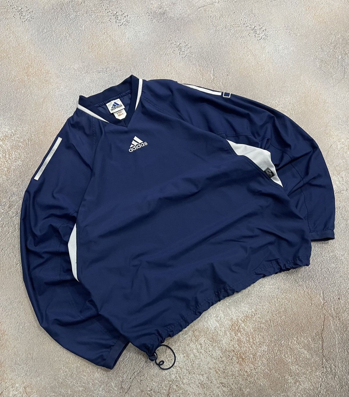 Adidas Vintage Adidas Center Logo Nylon Drill Sweatshirt Size US XL / EU 56 / 4 - 1 Thumbnail