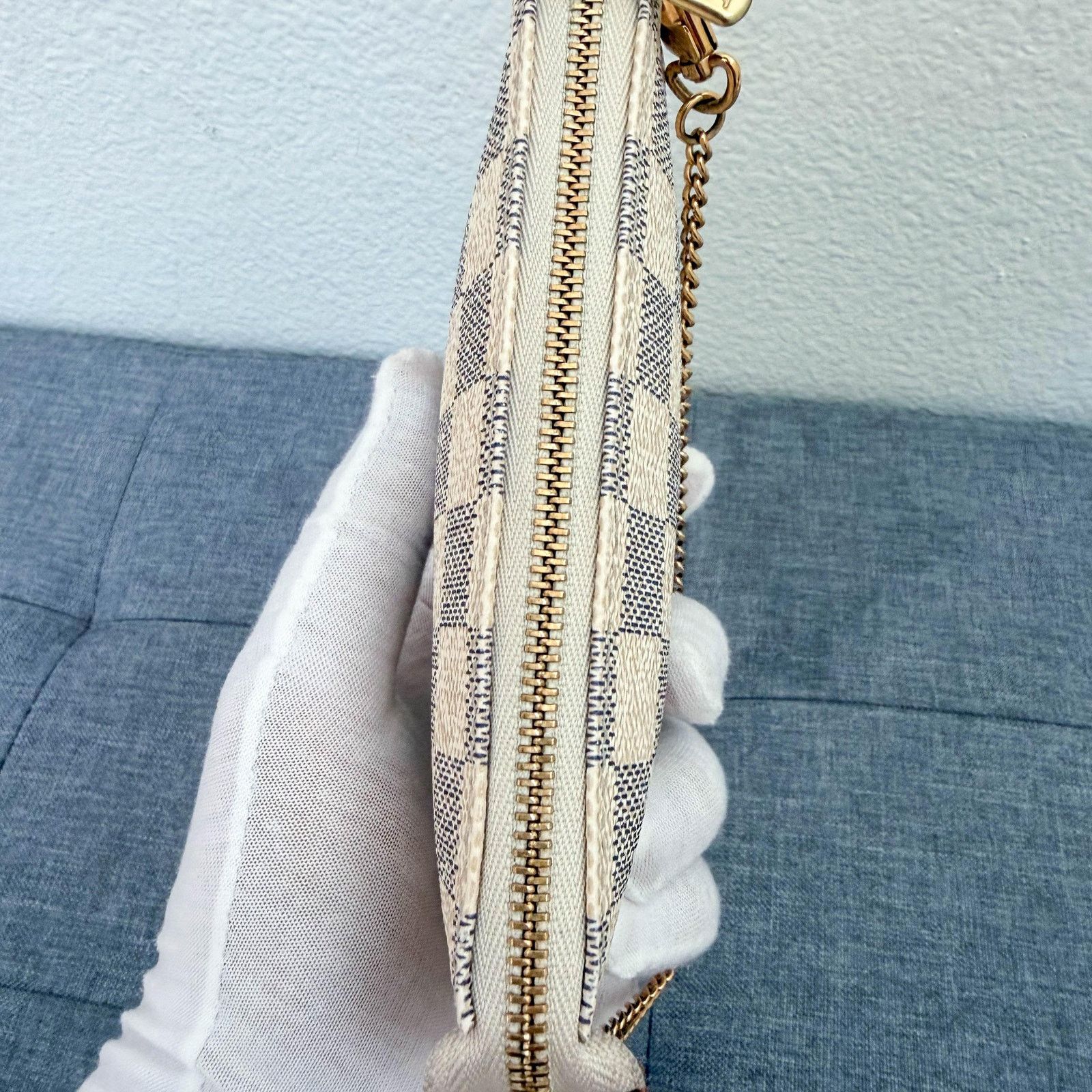 Louis Vuitton Authentic Louis Vuitton Damier Azur Mini Pochette Size ONE SIZE - 3 Thumbnail