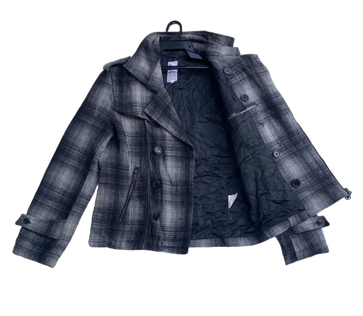 semanticdesign Semantic Design shadow plaid double breast biker jacket Size US L / EU 52-54 / 3 - 4 Thumbnail