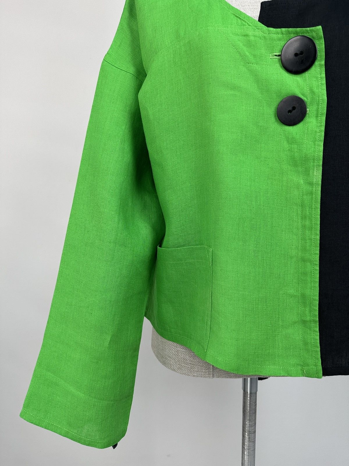 Other OLARS ULLA Linen Colorblock Lagenlook Boho Overszied Jacket Size ONE SIZE - 4 Thumbnail