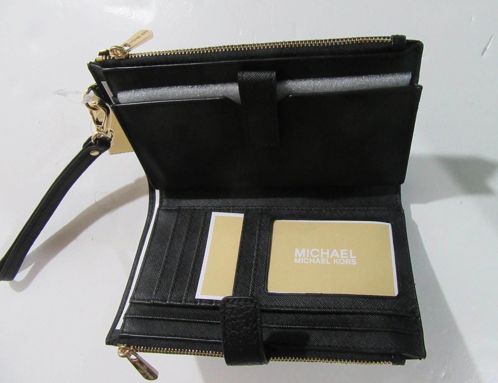 Michael Kors Michael Kors Jet Set Travel Double Zip Leather Wristlet Size ONE SIZE - 5 Thumbnail