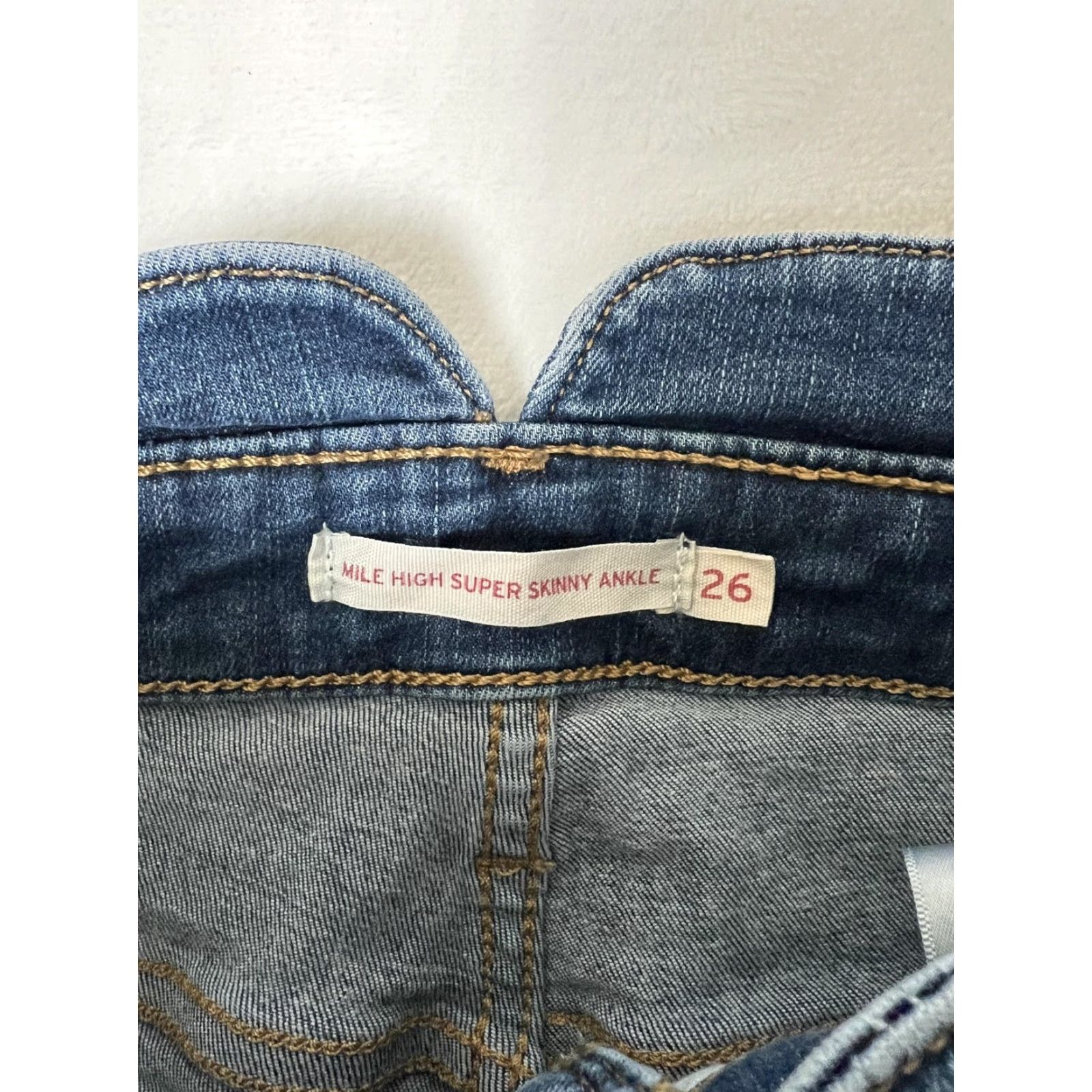 Levi's Levi's Mile High Super Skinny Ankle Jeans Womens 26 Blue High Rise Stretch Denim Size 26" / US 2 / IT 38 - 2 Thumbnail