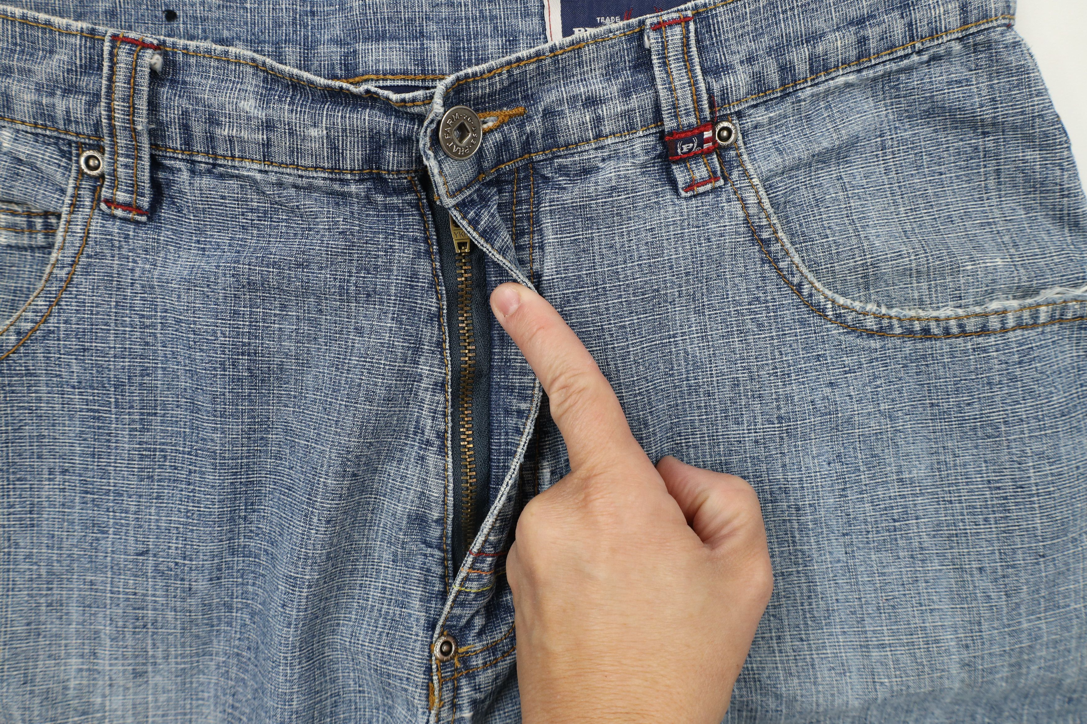 Phat Farm × Vintage Vintage Phat Farm Spell Out Baggy Wide Leg Denim Jeans Size US 34 / EU 50 - 10 Thumbnail