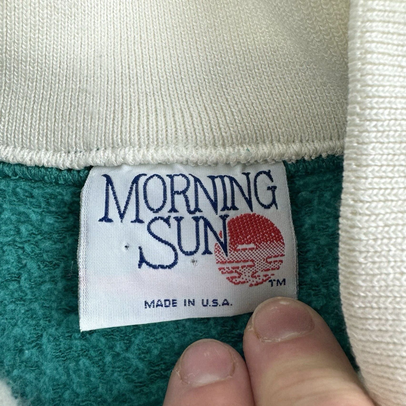 Vintage VINTAGE Morning Sun Sweatshirt Women’s Medium Pullover Crew Neck Long Sleeve Teal Nature 90s Size M / US 6-8 / IT 42-44 - 7 Thumbnail