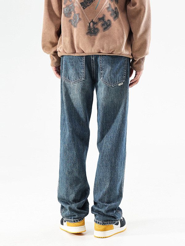Japanese Brand Men's street loose wide-leg straight versatile jeans Size US 32 / EU 48 - 4 Thumbnail