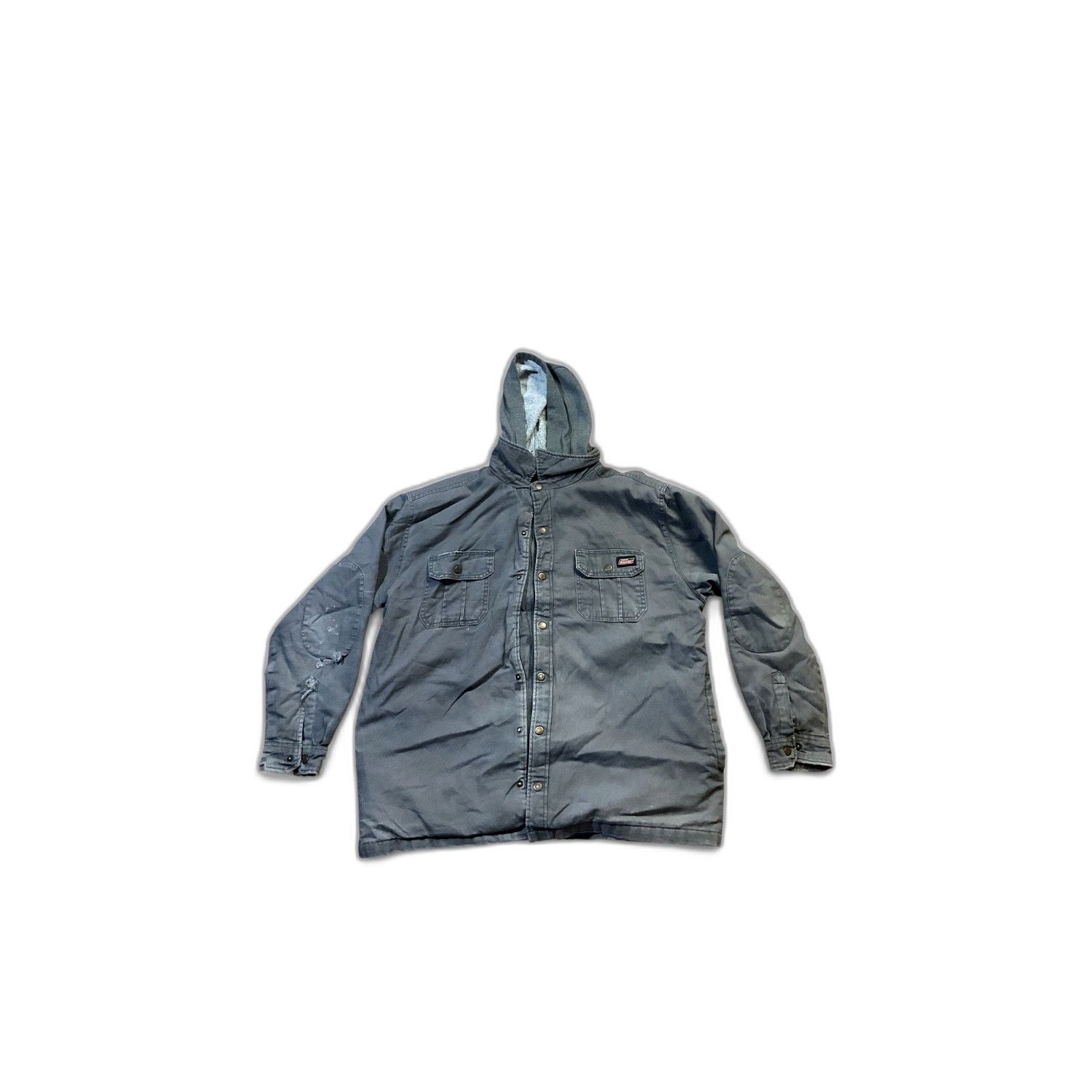 Dickies Dickies Jacket Mens XL Black Gray Hooded Shirt Jacket Quilte Size US S / EU 44-46 / 1 - 1 Thumbnail