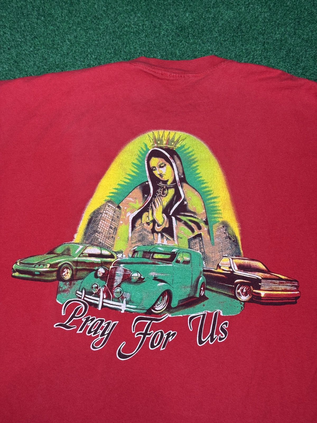 Vintage Vintage Virgen de Guadalupe Cholo Mary Low Rider XL T Shirt Size US XL / EU 56 / 4 - 2 Thumbnail