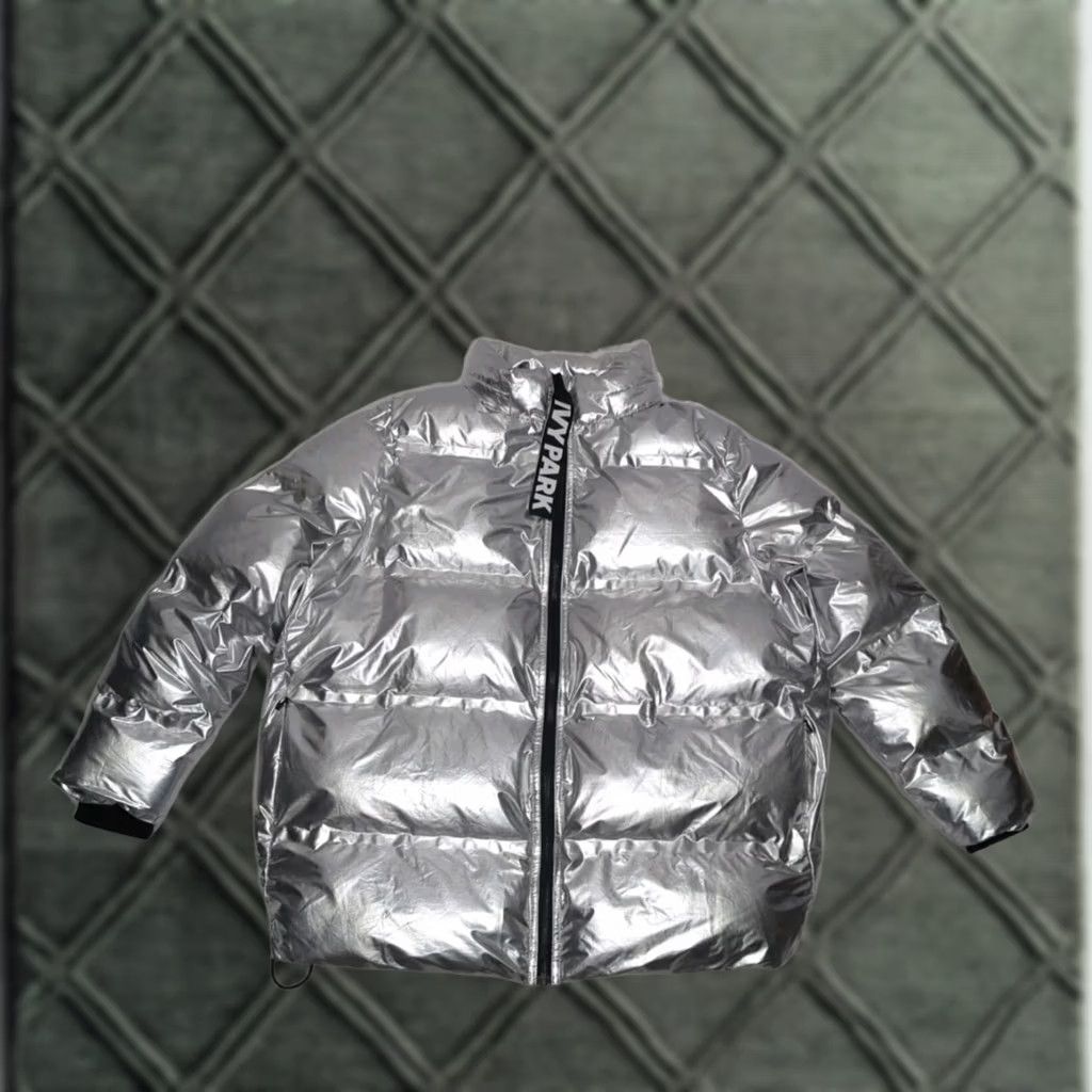 Ivy Park IVY PARK Jacket Silver Puffer Winter Zip Mid-Length Mens Small Womens Medium Size S / US 4 / IT 40 - 1 Thumbnail