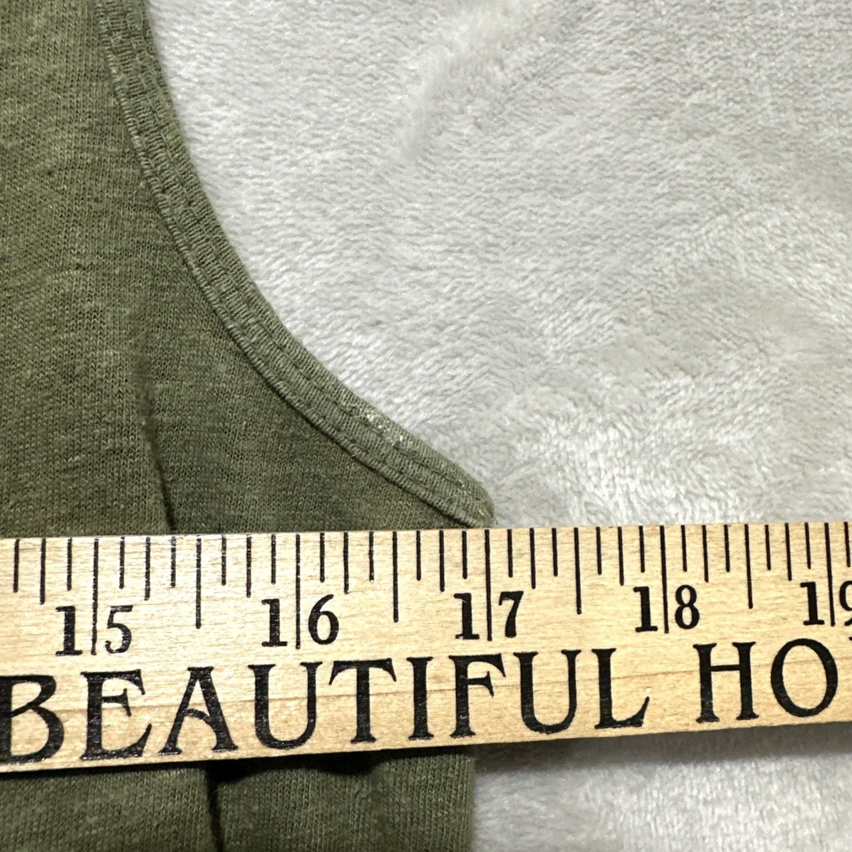 Faherty Faherty Dress Shirt Dress Sleeveless Hemp V-Neck Midi M Green Womens Size M / US 6-8 / IT 42-44 - 6 Thumbnail