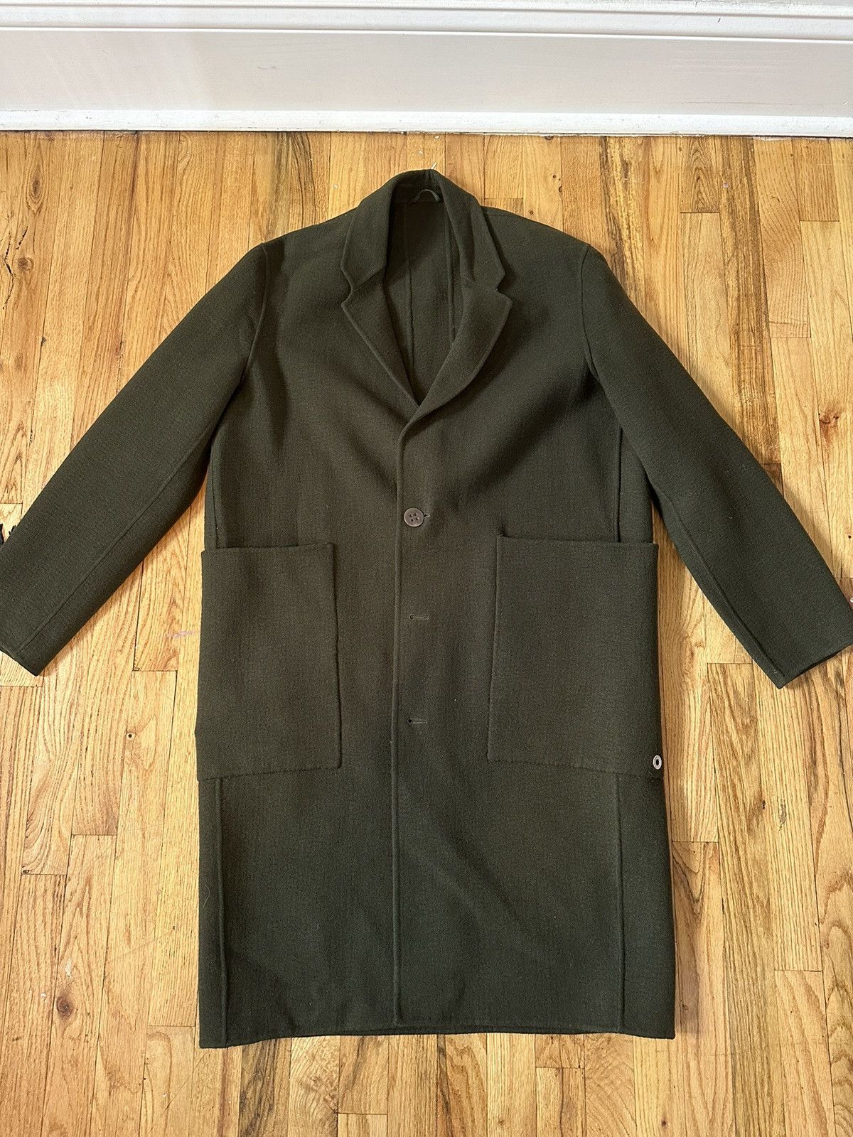 image of Etudes Green Wool Archeology Coat, Men's (Size Medium)