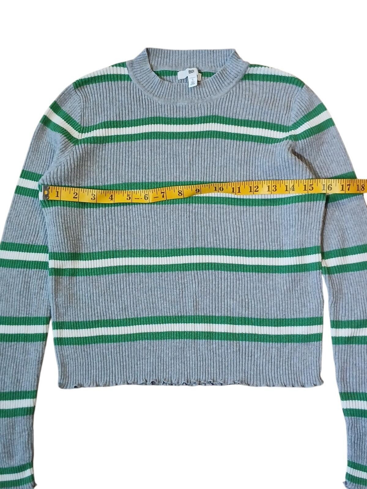 BP. BP. Sweater Small Top L/S Ribbed Lettuce Edge Stripe Knit Size S / US 4 / IT 40 - 4 Thumbnail