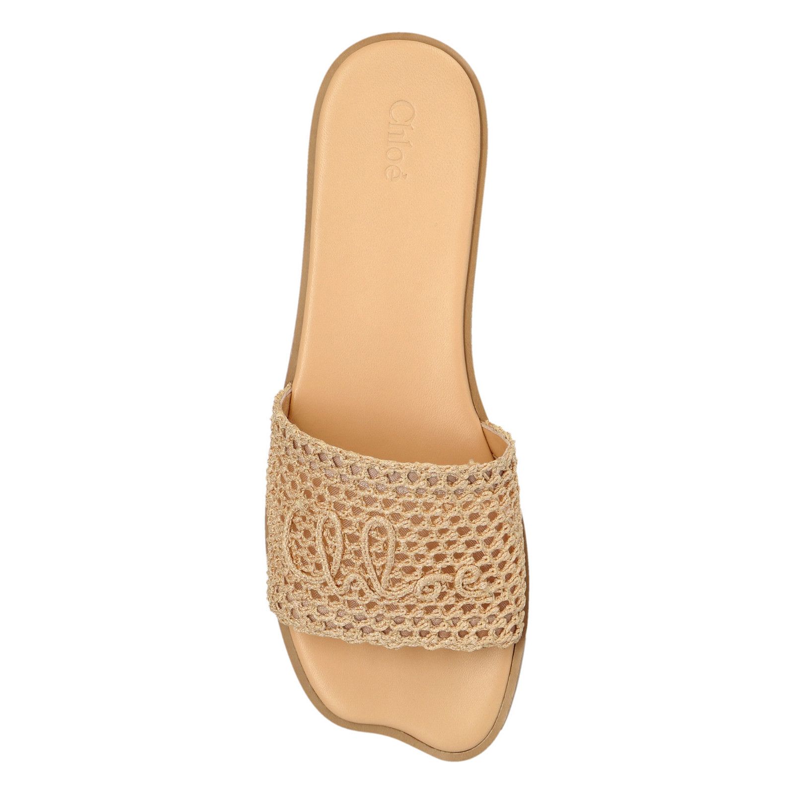 Chloe Chloe Flower Beige Raffia Leather Flip Flops New & Authentic Size US 5 / IT 35 - 4 Thumbnail