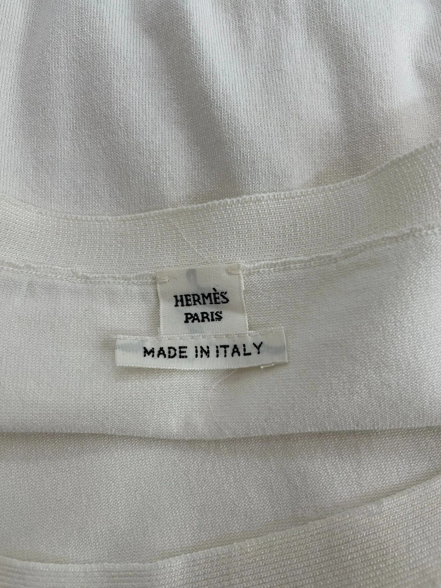 Hermes Hermes White Short Sleeve Knit Top. Size M / US 6-8 / IT 42-44 - 4 Thumbnail