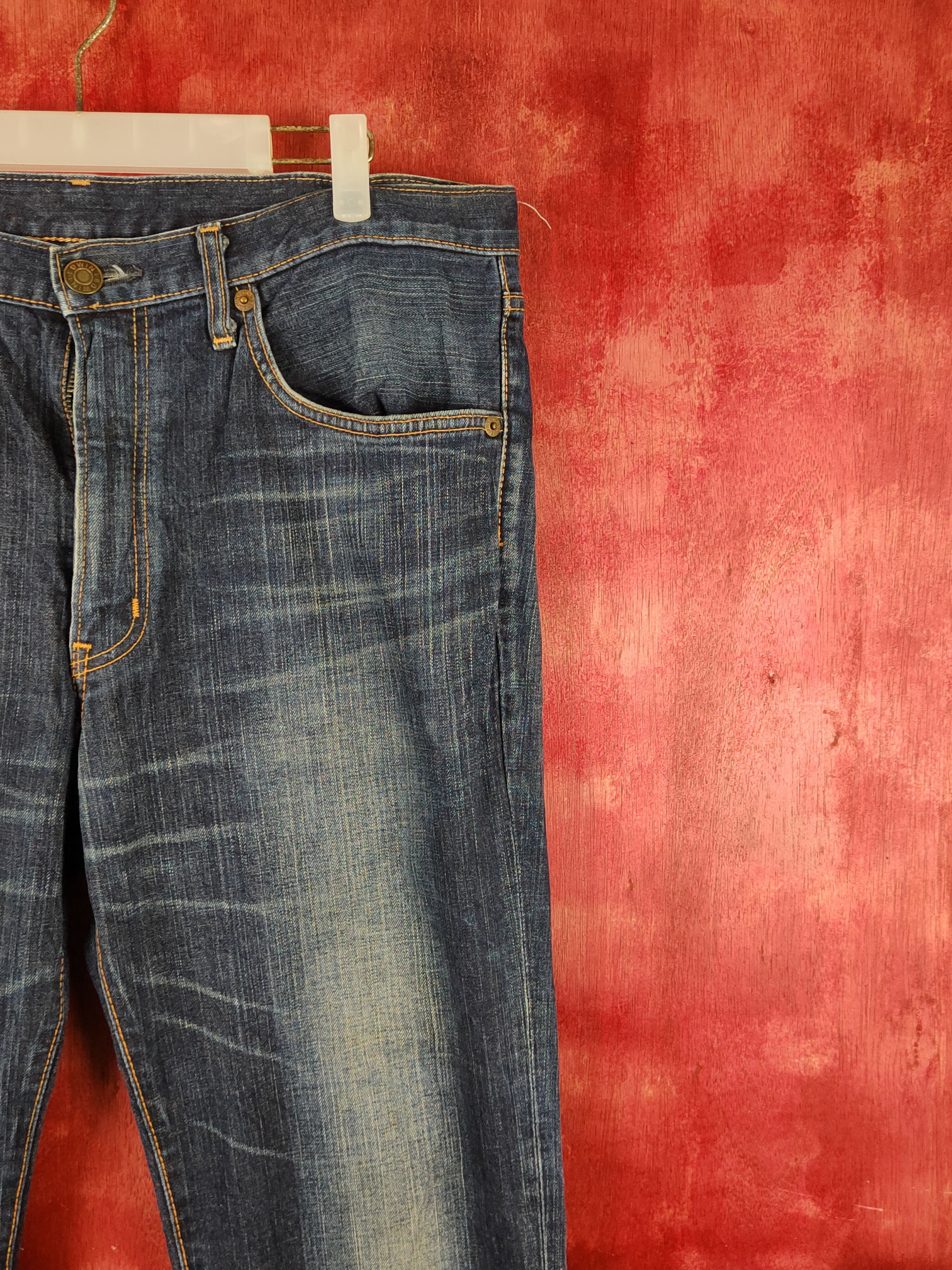 Edwin Edwin Dark Blue Distressed Ripped Jeans #S2249 Size US 37 - 5 Thumbnail