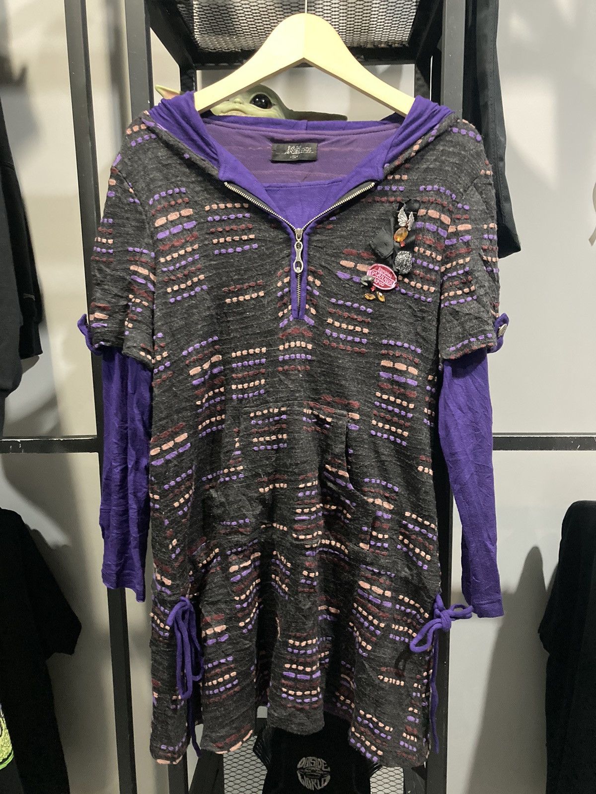 Japanese Brand Inde Dress Double Layer Classic Knit RAG style Size L / US 10 / IT 46 - 1 Thumbnail