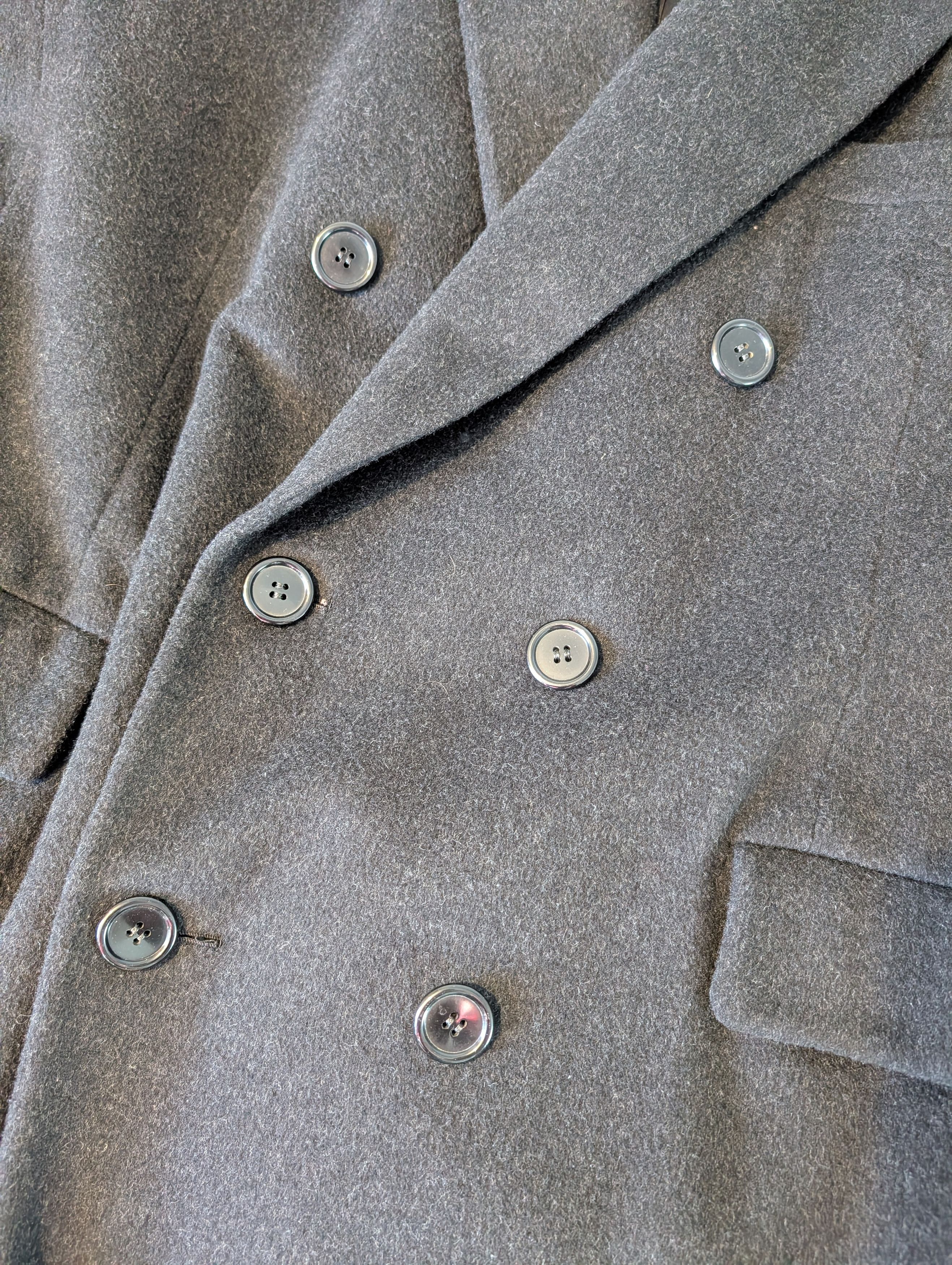 Brooks Brothers Makers 44R Charcoal Double Breasted Wool Overcoat Size US L / EU 52-54 / 3 - 9 Thumbnail