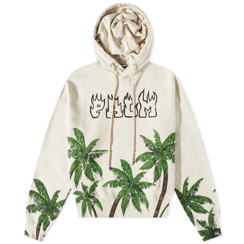 Palm Angels o1y0325 Logo Hoodie in Off White/Green Size US XS / EU 42 / 0 - 1 Thumbnail