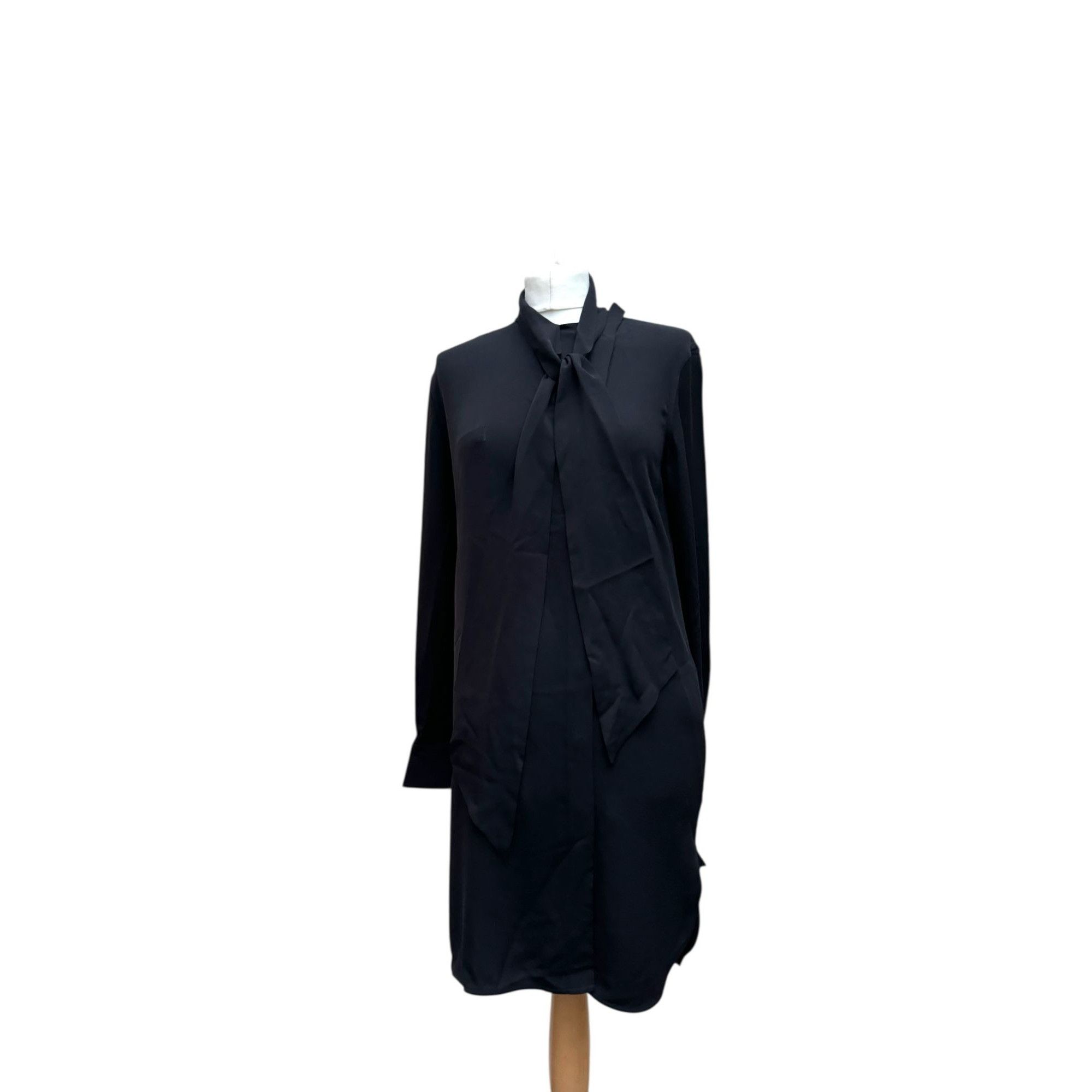 Celine Black Silk Scarf-Neck Dress Size S / US 4 / IT 40 - 1 Thumbnail