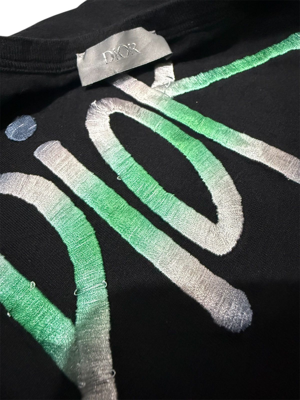 Dior DIOR EMBROIDERED SPELL OUT T SHIRT Size L / US 10 / IT 46 - 4 Thumbnail