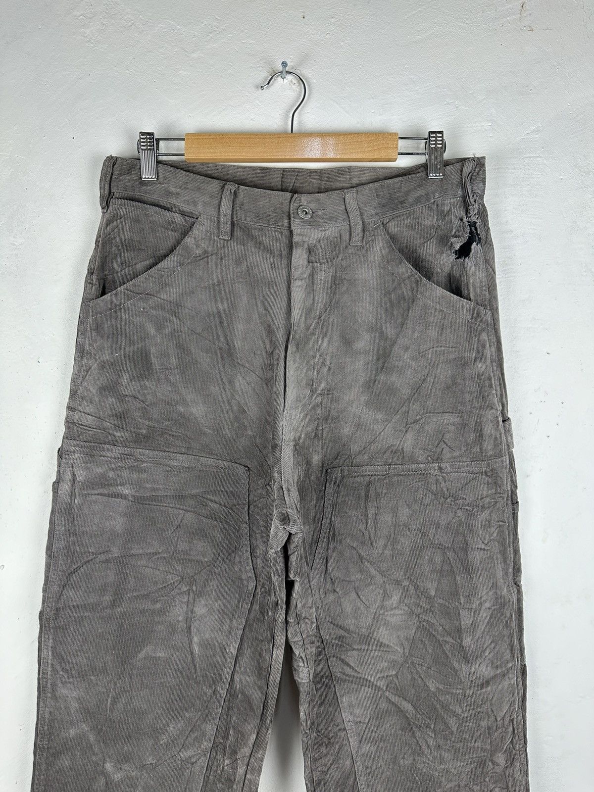 Japanese Brand Carpanter Conduroi Double Knee Vintage Baggy Carhatt Style Size US 31 - 3 Thumbnail