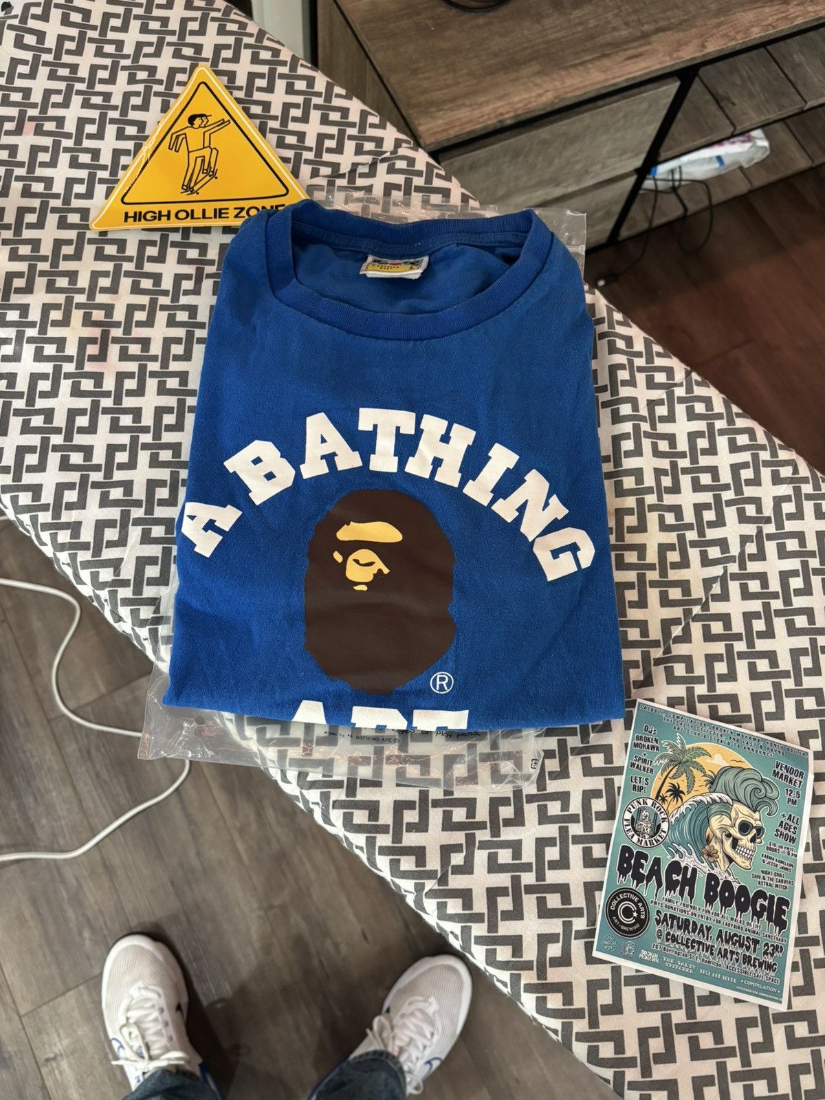Bape A BATHING APE®️ Large College Tee (Blue) Size US L / EU 52-54 / 3 - 1 Thumbnail