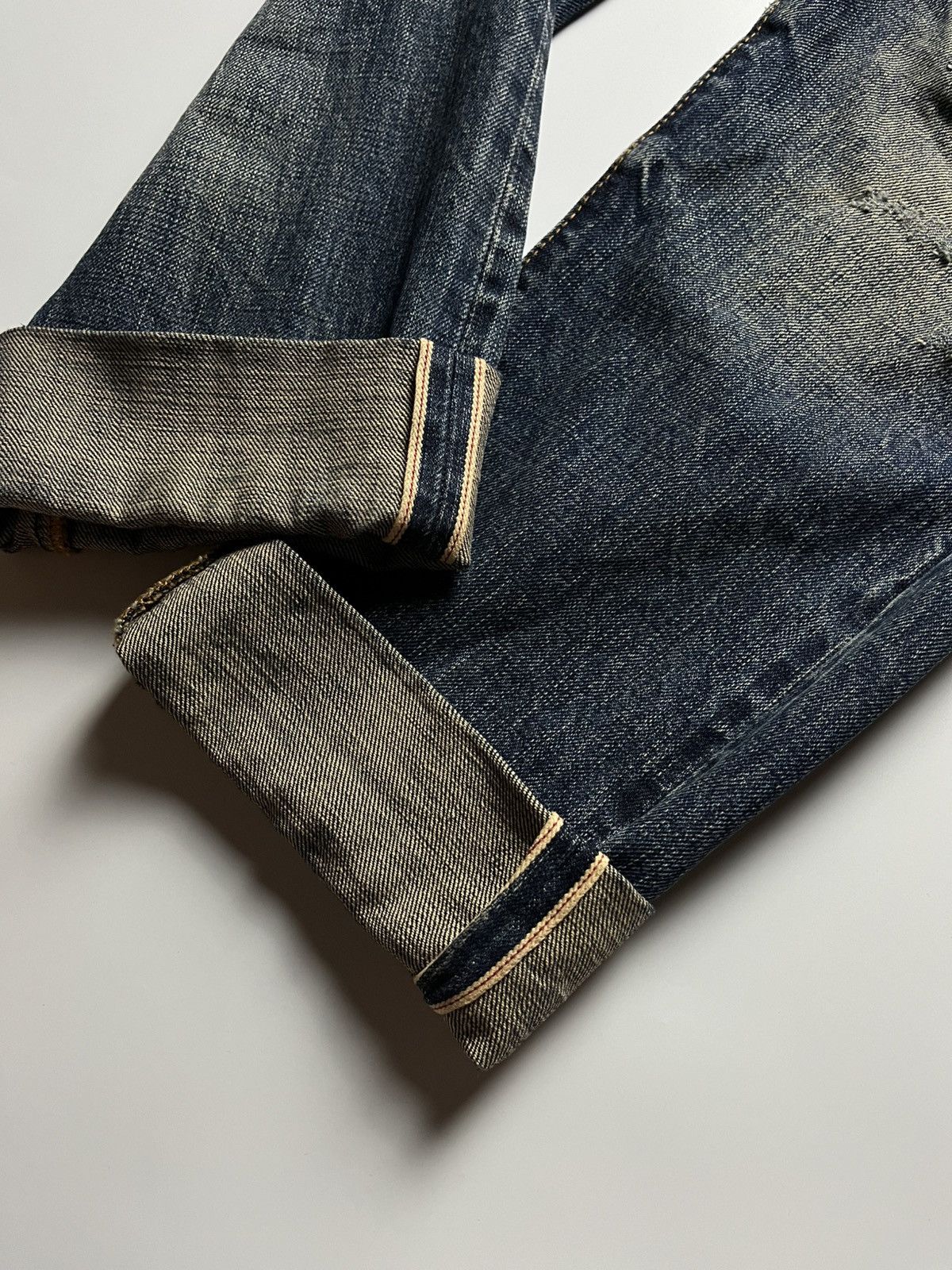 Pure Blue Japan Pure Indigo Gritty Selvedge Denim Jeans 14oz Size US 31 - 7 Thumbnail