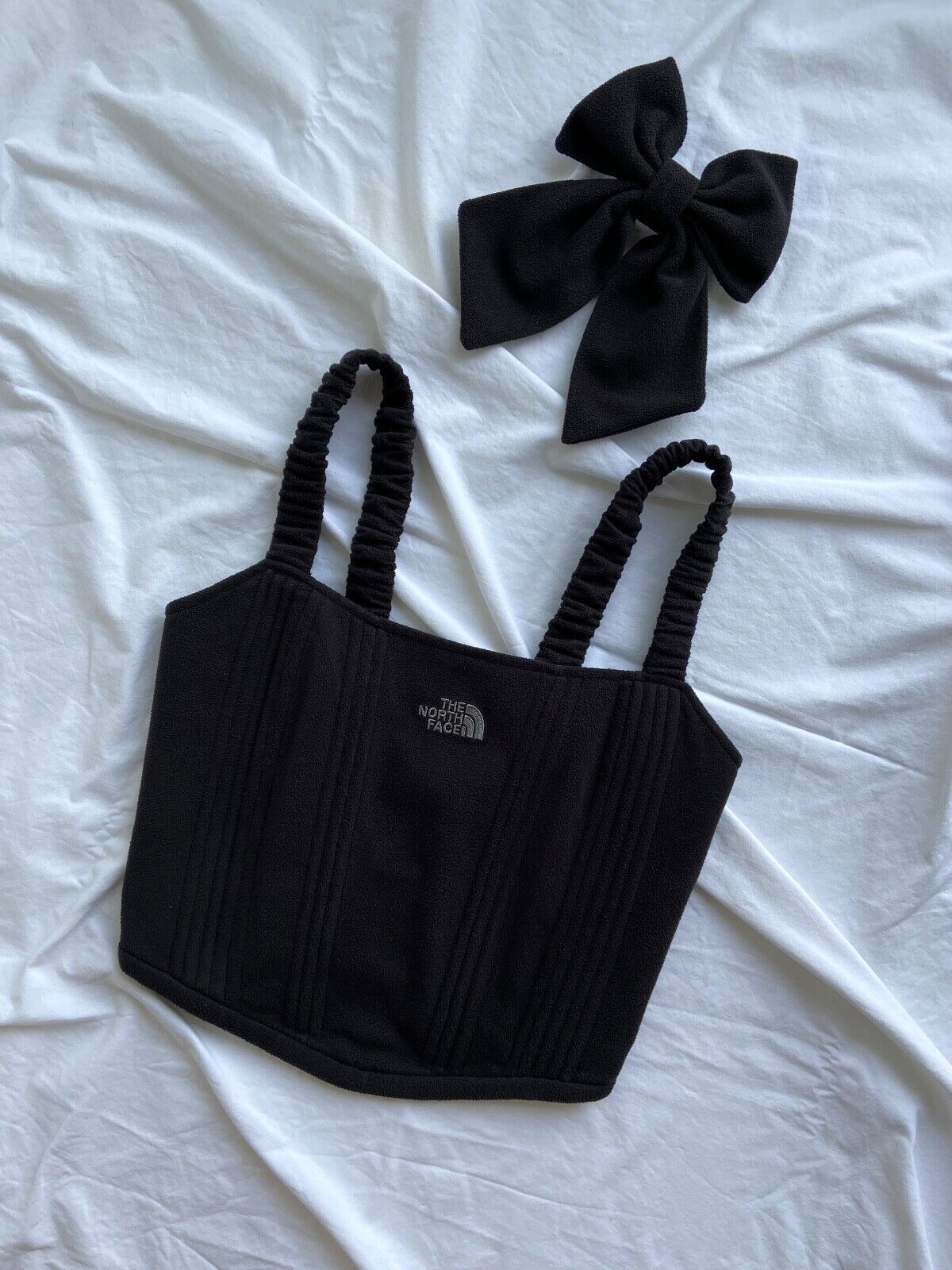 Handmade Handmade The North Face Black Fleece Women's Crop Top Corset Size S / US 4 / IT 40 - 5 Thumbnail