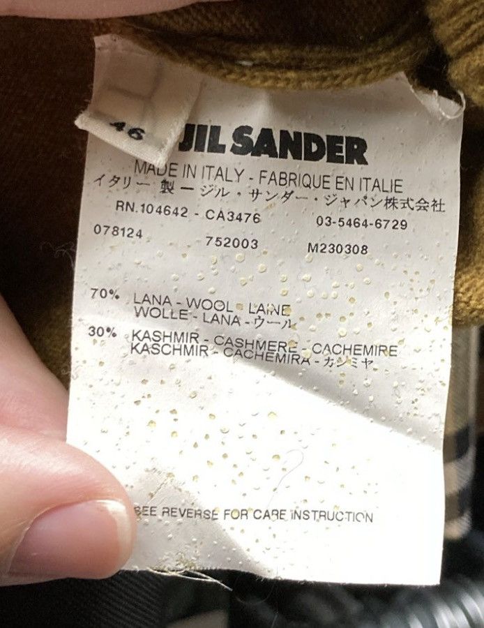 Jil Sander JIL SANDER wool cashmere mustard brown v neck sweater IT46 S Size US S / EU 44-46 / 1 - 11 Thumbnail