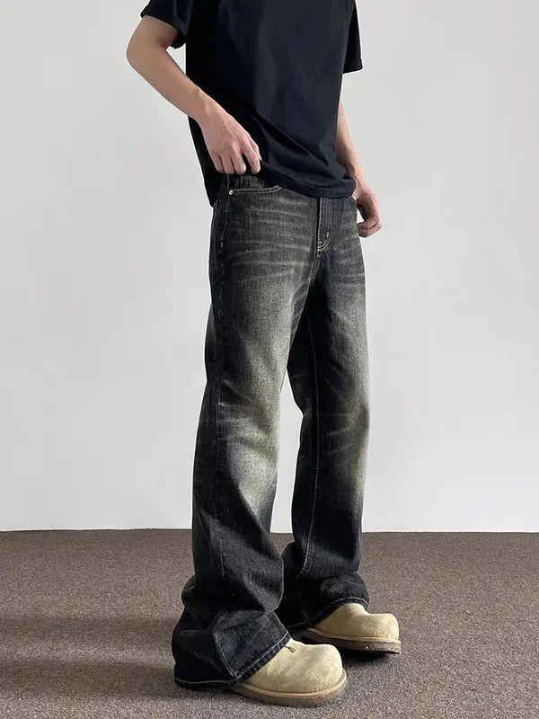 VIBE Black Washed Wide Leg Denim Jeans Size US 30 / EU 46 - 1 Thumbnail