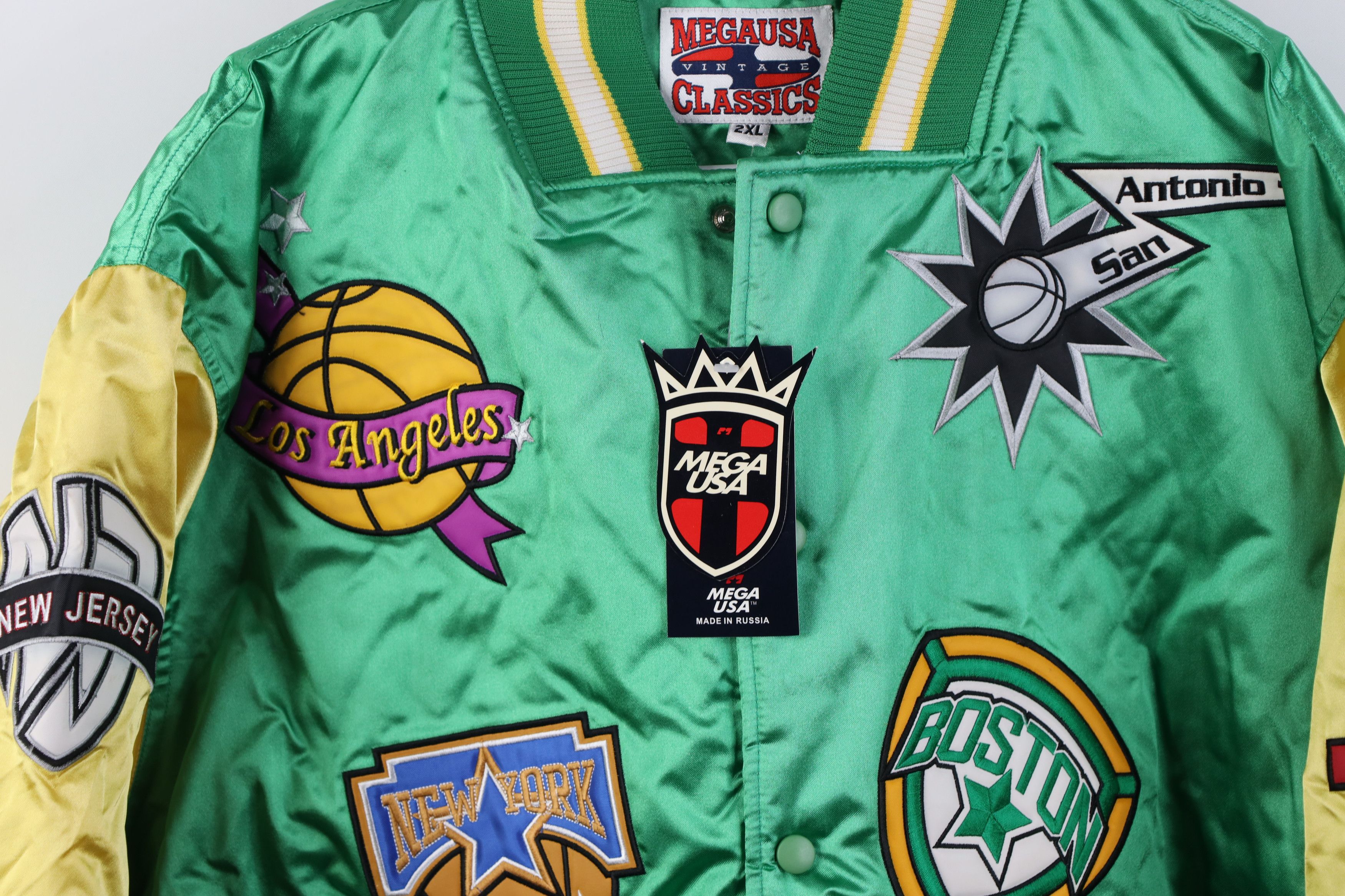 Vintage Deadstock Vintage 90s Y2K Basketball Satin Bomber Jacket Size US XXL / EU 58 / 5 - 3 Thumbnail